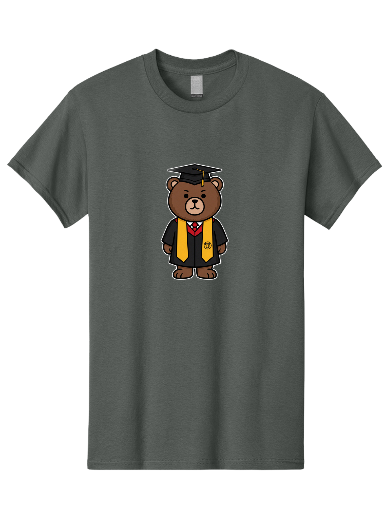 Graduation-Bear Men'S Graphic Tee, 100% Cotton, Comfortable Casual Summer Wear, Machine Washable, Vintage Camera, Old Camera, Antique Camera, Black Camera, Classic Photography, Photography Equipment, Nostalgic Device, Film Camera, Camera Art Baf134