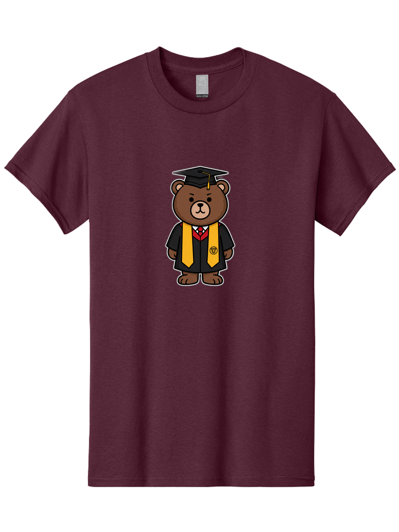 Graduation-Bear Men'S Graphic Tee, 100% Cotton, Comfortable Casual Summer Wear, Machine Washable, Vintage Camera, Old Camera, Antique Camera, Black Camera, Classic Photography, Photography Equipment, Nostalgic Device, Film Camera, Camera Art Baf134