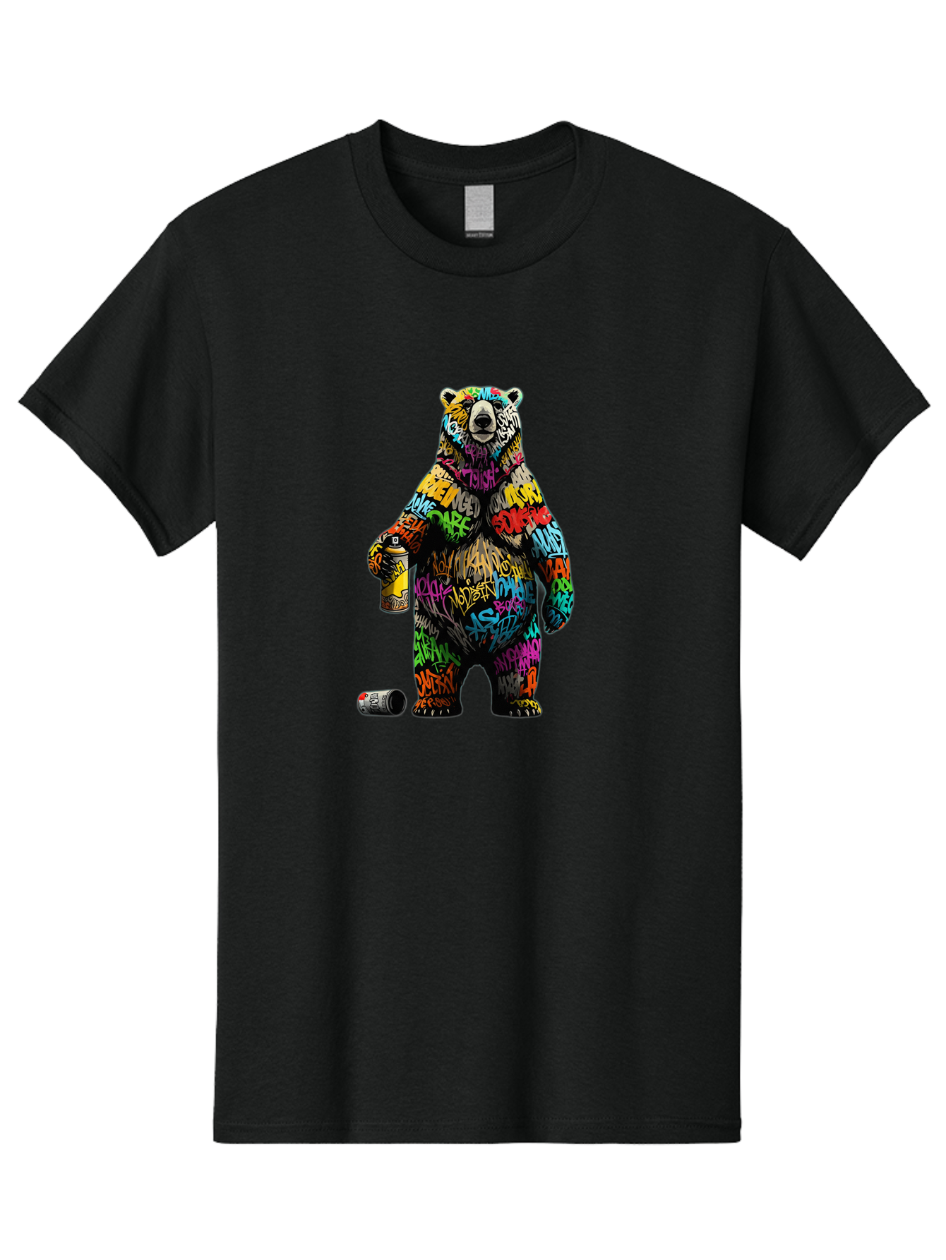 Graffiti-Bear Men'S Graphic Tee, 100% Cotton, Comfortable Casual Summer Wear, Machine Washable, Vintage Camera, Old Camera, Antique Camera, Black Camera, Classic Photography, Photography Equipment, Nostalgic Device, Film Camera, Camera Art Baf135