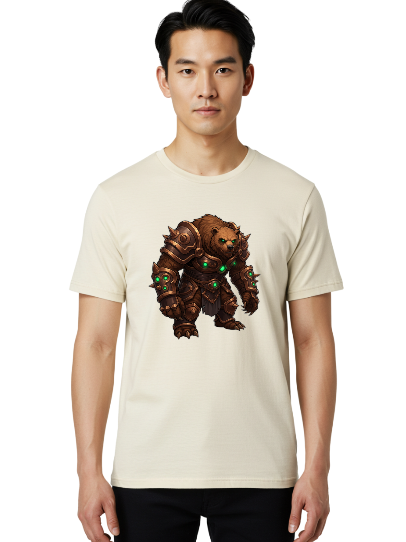 Guardian-Bear-1 Men'S Graphic Tee, 100% Cotton, Comfortable Casual Summer Wear, Machine Washable, Vintage Camera, Old Camera, Antique Camera, Black Camera, Classic Photography, Photography Equipment, Nostalgic Device, Film Camera, Camera Art Baf140