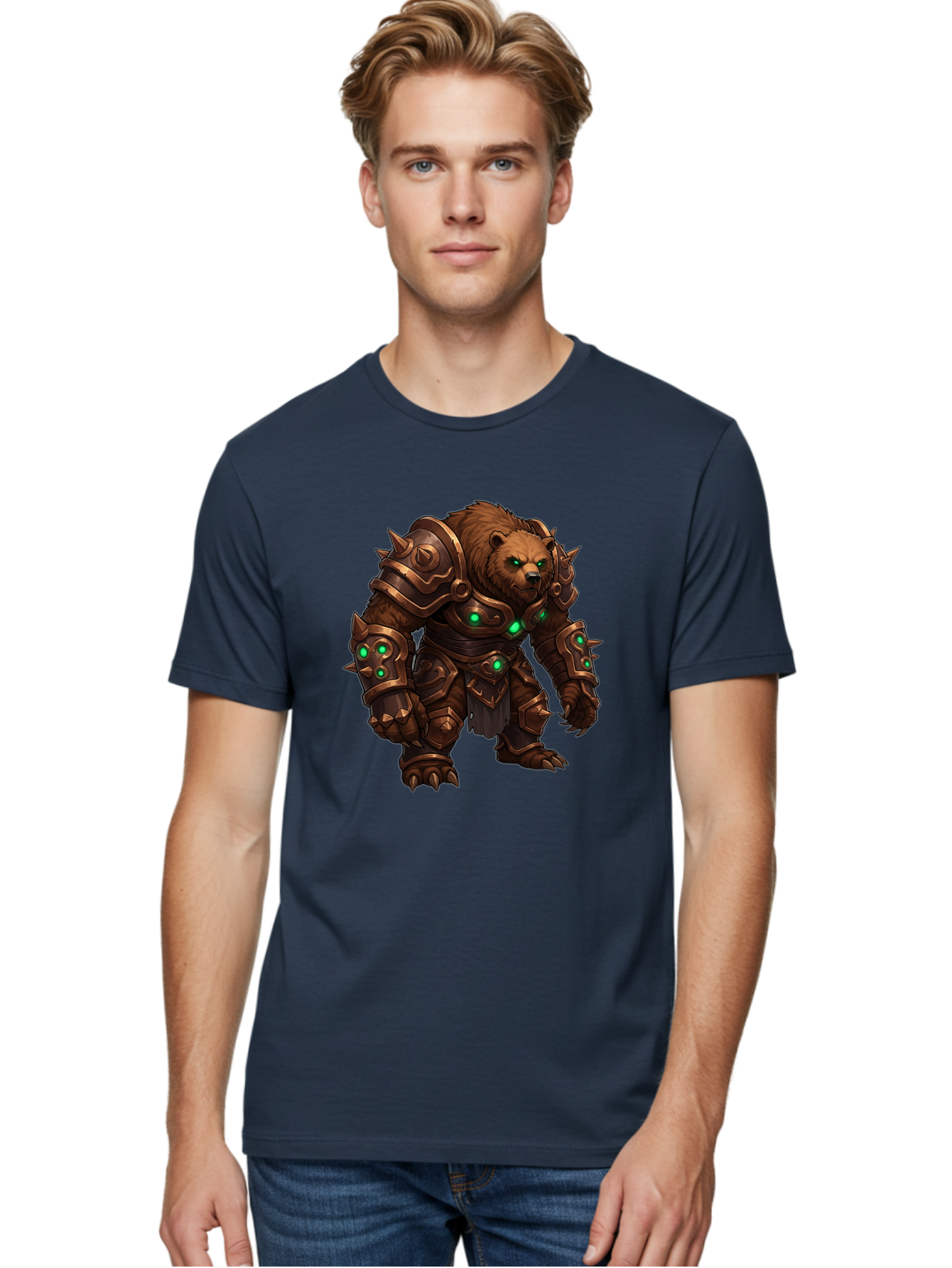 Guardian-Bear-1 Men'S Graphic Tee, 100% Cotton, Comfortable Casual Summer Wear, Machine Washable, Vintage Camera, Old Camera, Antique Camera, Black Camera, Classic Photography, Photography Equipment, Nostalgic Device, Film Camera, Camera Art Baf140