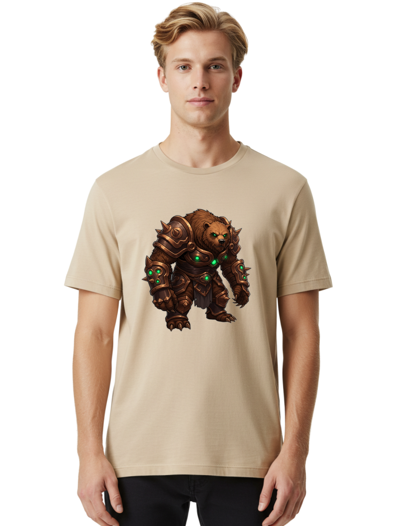 Guardian-Bear-1 Men'S Graphic Tee, 100% Cotton, Comfortable Casual Summer Wear, Machine Washable, Vintage Camera, Old Camera, Antique Camera, Black Camera, Classic Photography, Photography Equipment, Nostalgic Device, Film Camera, Camera Art Baf140
