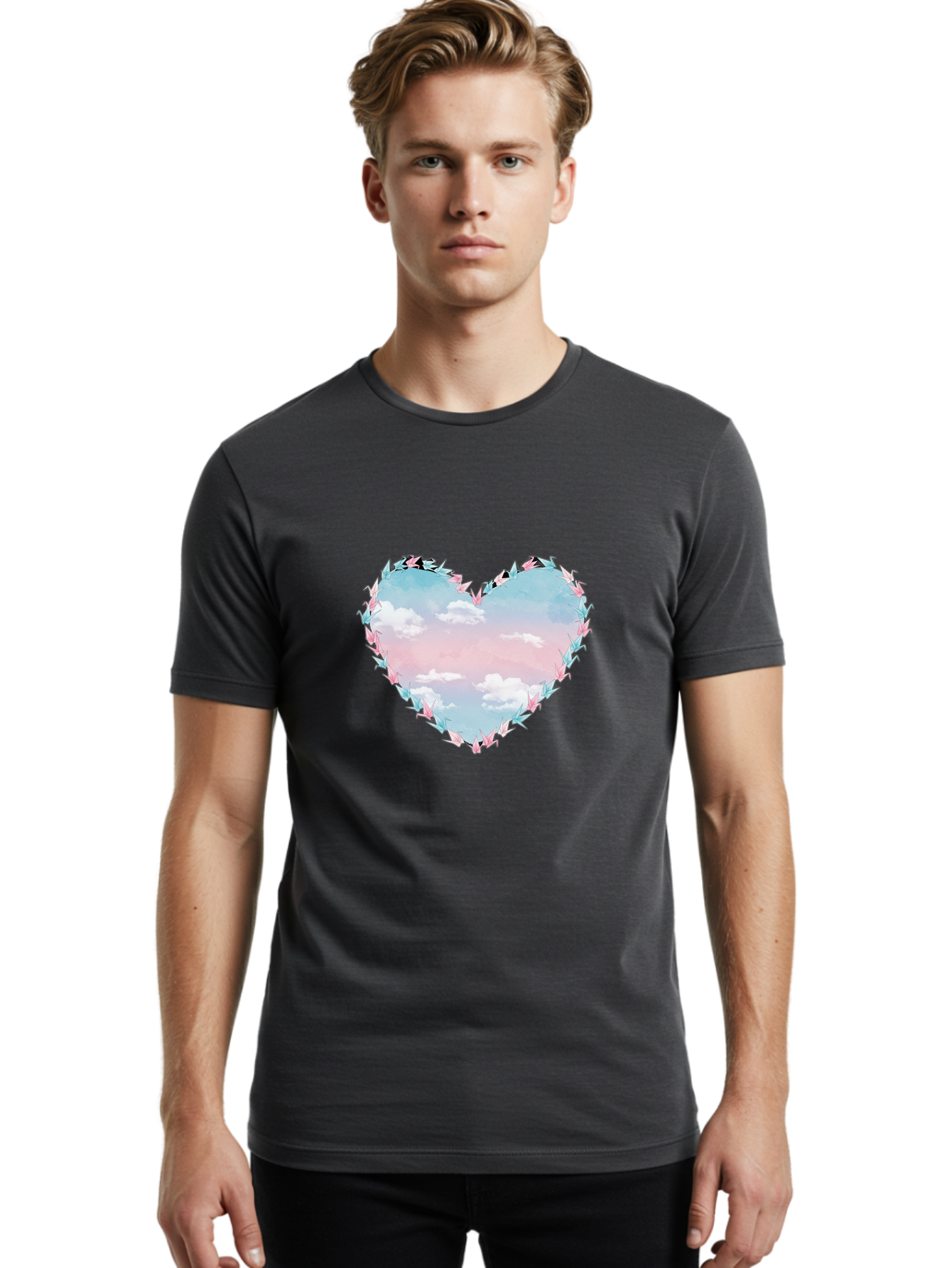 Heart-Shaped-Sky Men'S Graphic Tee, 100% Cotton, Comfortable Casual Summer Wear, Machine Washable, Vintage Camera, Old Camera, Antique Camera, Black Camera, Classic Photography, Photography Equipment, Nostalgic Device, Film Camera, Camera Art Baf144
