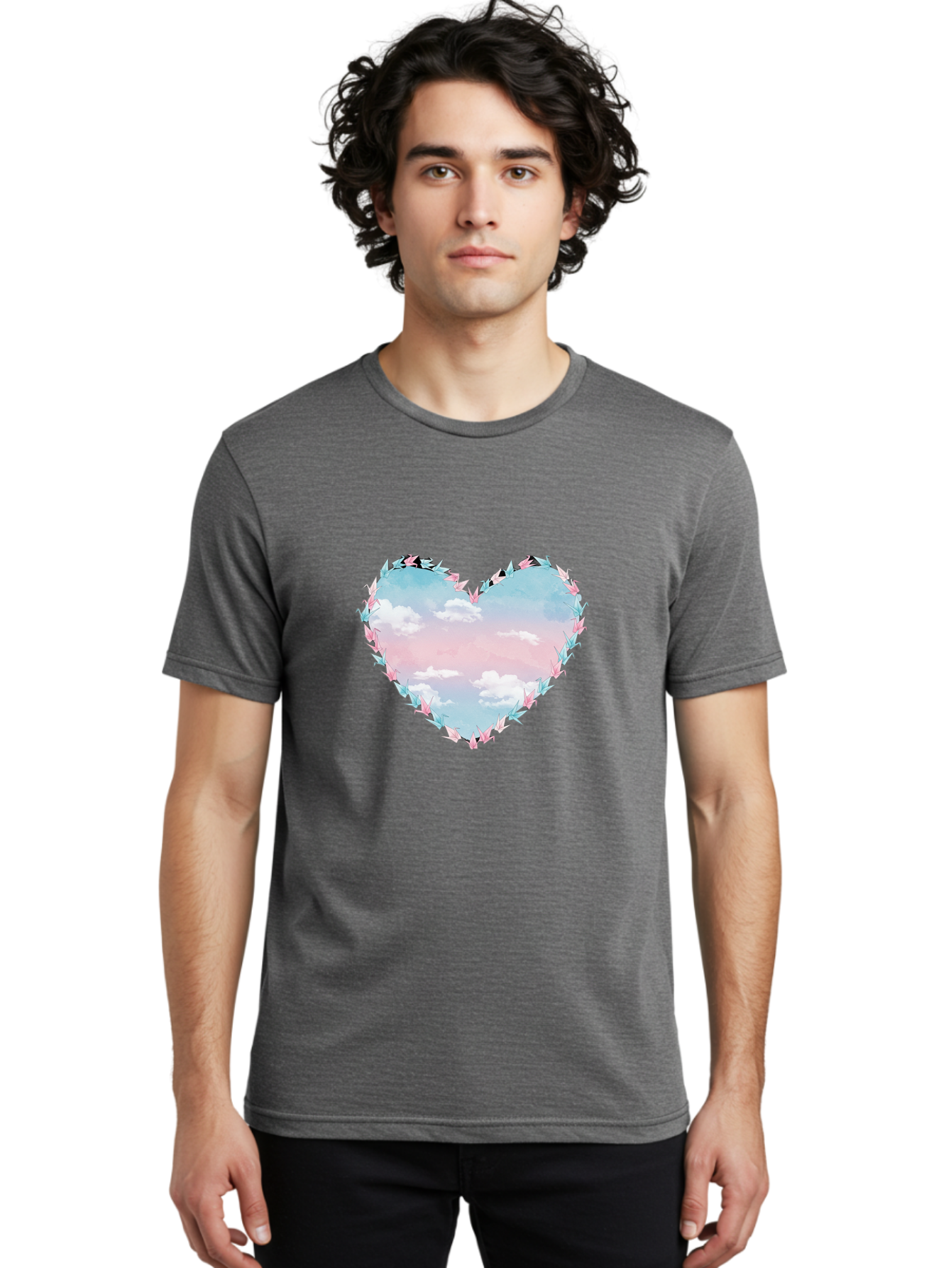 Heart-Shaped-Sky Men'S Graphic Tee, 100% Cotton, Comfortable Casual Summer Wear, Machine Washable, Vintage Camera, Old Camera, Antique Camera, Black Camera, Classic Photography, Photography Equipment, Nostalgic Device, Film Camera, Camera Art Baf144