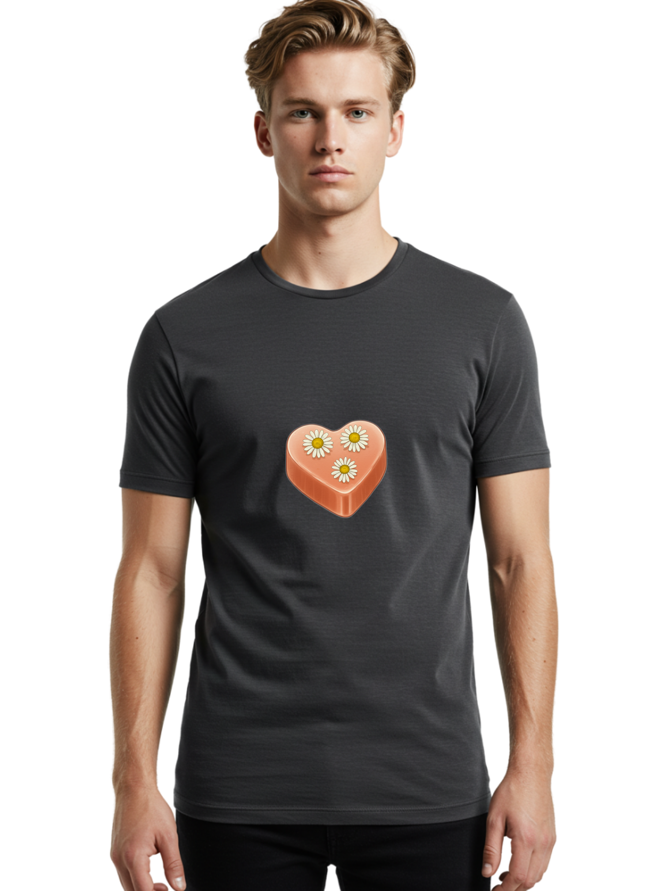 Heart-With-Daisies Men'S Graphic Tee, 100% Cotton, Comfortable Casual Summer Wear, Machine Washable, Vintage Camera, Old Camera, Antique Camera, Black Camera, Classic Photography, Photography Equipment, Nostalgic Device, Film Camera, Baf145