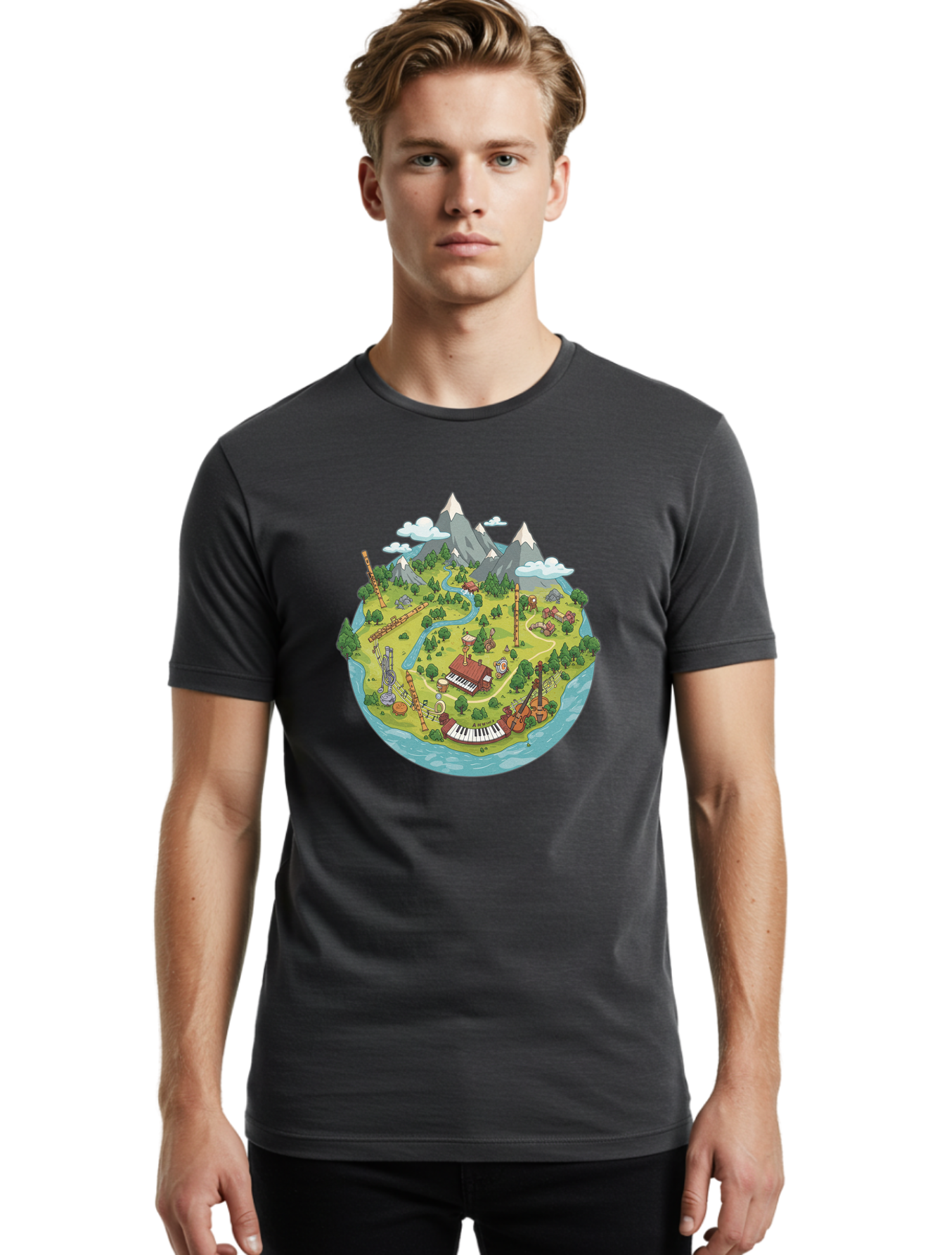 Island-Music-Scene Men'S Graphic Tee, 100% Cotton, Comfortable Casual Summer Wear, Machine Washable, Vintage Camera, Old Camera, Antique Camera, Black Camera, Classic Photography, Photography Equipment, Nostalgic Device, Film Camera, Baf153