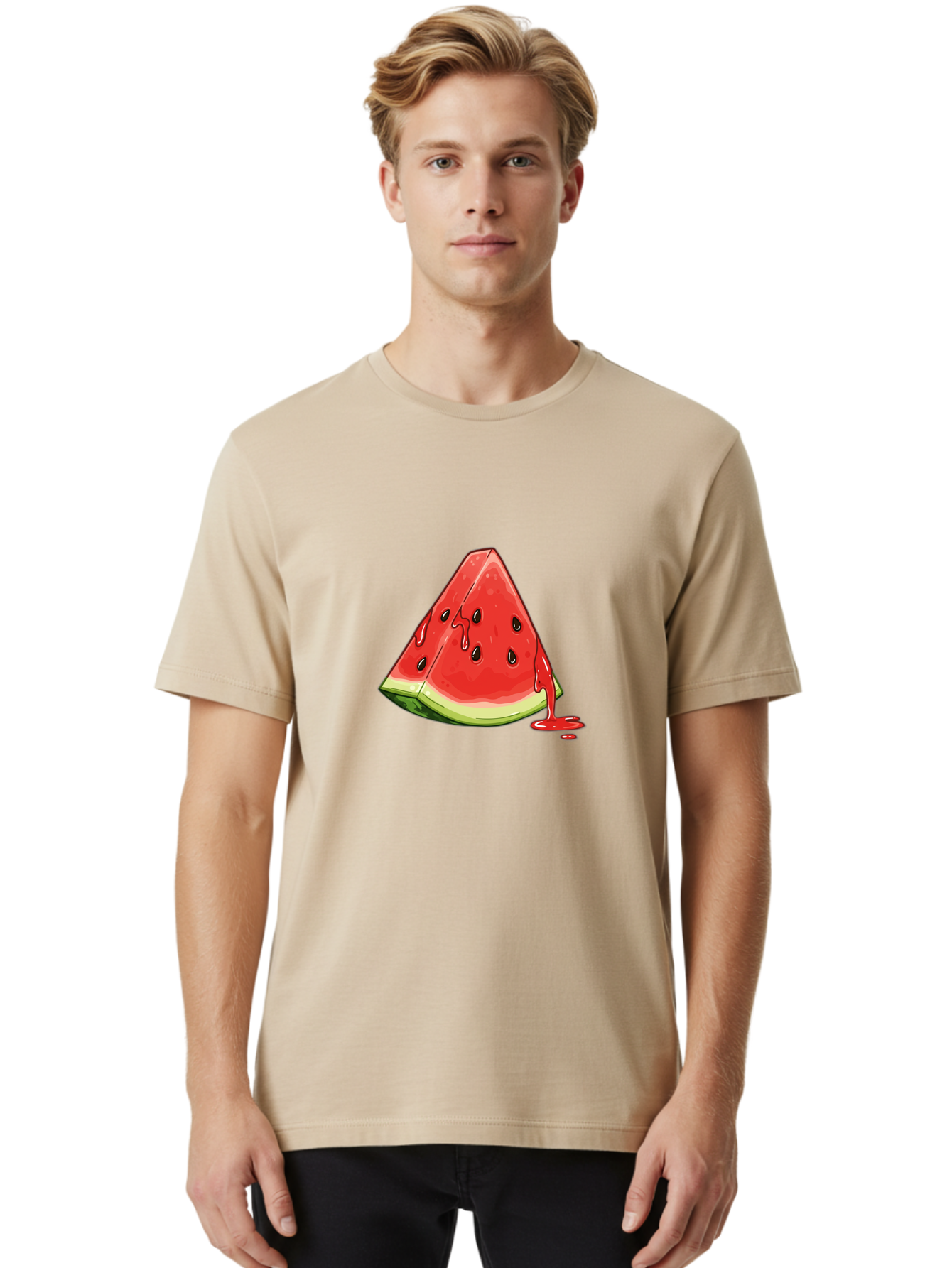 Juicy-Watermelon-Slice Men'S Graphic Tee, 100% Cotton, Comfortable Casual Summer Wear, Machine Washable, Vintage Camera, Old Camera, Antique Camera, Black Camera, Classic Photography, Photography Equipment, Nostalgic Device, Film Camera, Baf156