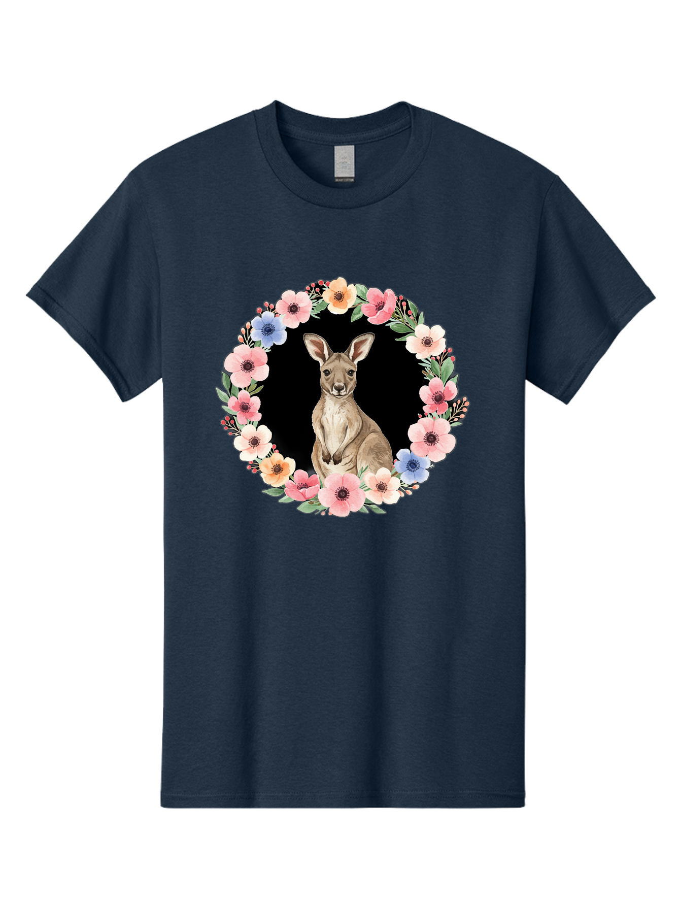 Kangaroo-In-Floral-Wreath Men'S Graphic Tee, 100% Cotton, Comfortable Casual Summer Wear, Machine Washable, Vintage Camera, Old Camera, Antique Camera, Black Camera, Classic Photography, Photography Equipment, Nostalgic Device, Film Camera, Baf157