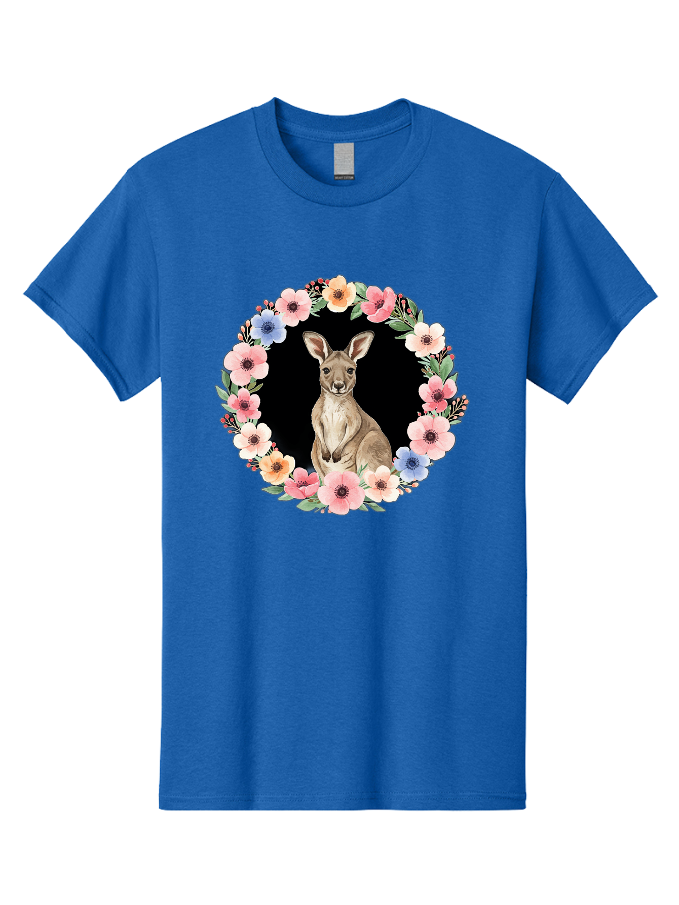 Kangaroo-In-Floral-Wreath Men'S Graphic Tee, 100% Cotton, Comfortable Casual Summer Wear, Machine Washable, Vintage Camera, Old Camera, Antique Camera, Black Camera, Classic Photography, Photography Equipment, Nostalgic Device, Film Camera, Baf157