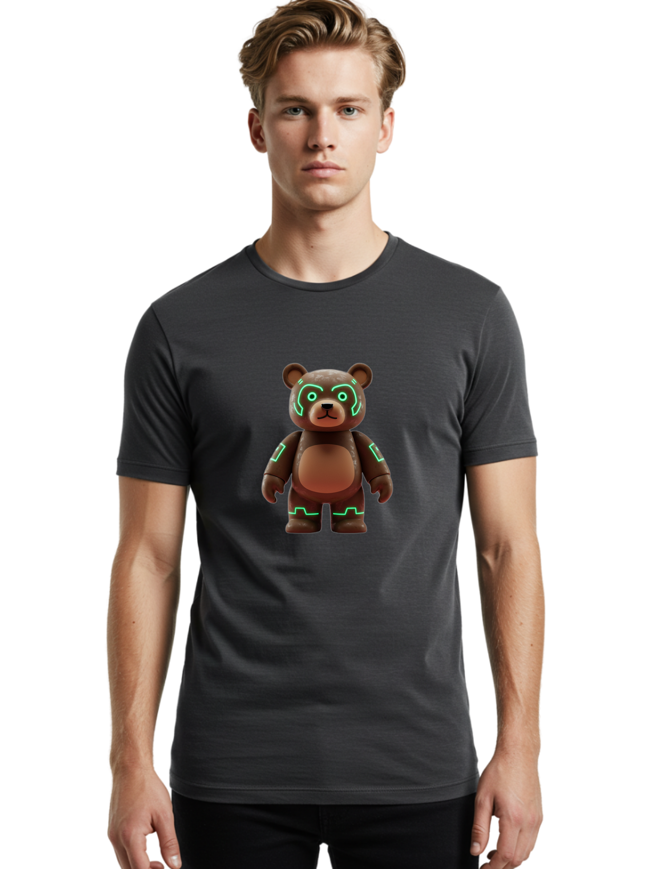Kaws-Bearbrick Men'S Graphic Tee, 100% Cotton, Comfortable Casual Summer Wear, Machine Washable, Vintage Camera, Old Camera, Antique Camera, Black Camera, Classic Photography, Photography Equipment, Nostalgic Device, Film Camera, Camera Art Baf160