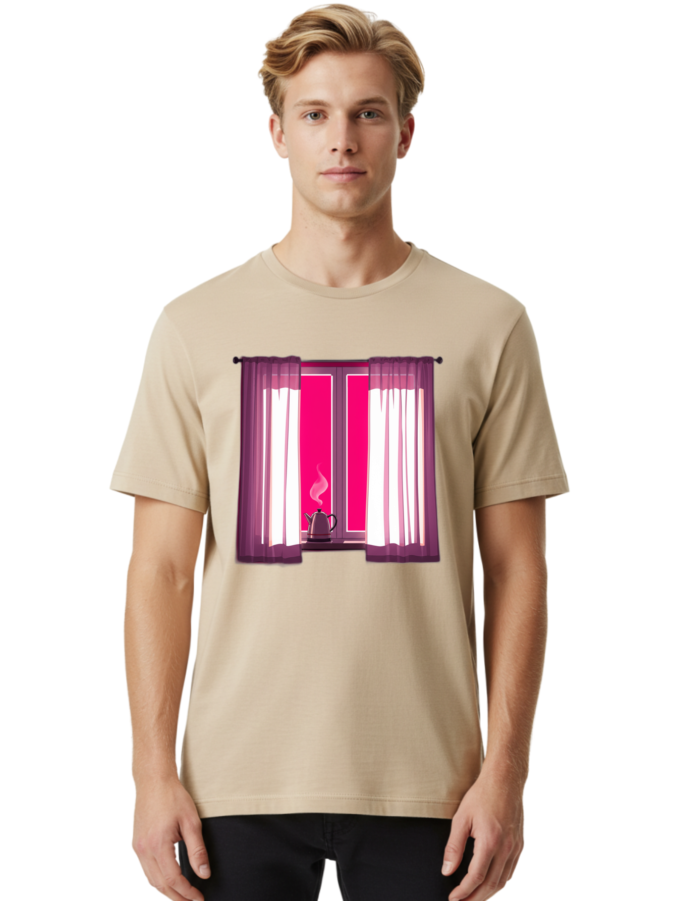 Kettle-On-Windowsill Men'S Graphic Tee, 100% Cotton, Comfortable Casual Summer Wear, Machine Washable, Vintage Camera, Old Camera, Antique Camera, Black Camera, Classic Photography, Photography Equipment, Nostalgic Device, Film Camera, Baf161