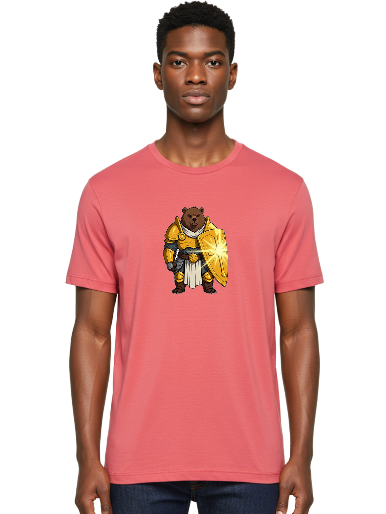 Knight-Bear-1 Men'S Graphic Tee, 100% Cotton, Comfortable Casual Summer Wear, Machine Washable, Vintage Camera, Old Camera, Antique Camera, Black Camera, Classic Photography, Photography Equipment, Nostalgic Device, Film Camera, Camera Art Baf165