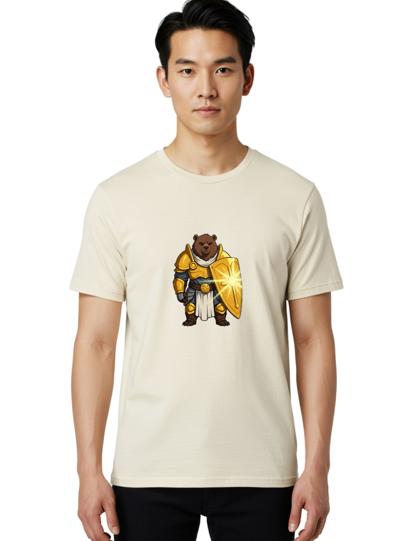 Knight-Bear-1 Men'S Graphic Tee, 100% Cotton, Comfortable Casual Summer Wear, Machine Washable, Vintage Camera, Old Camera, Antique Camera, Black Camera, Classic Photography, Photography Equipment, Nostalgic Device, Film Camera, Camera Art Baf165