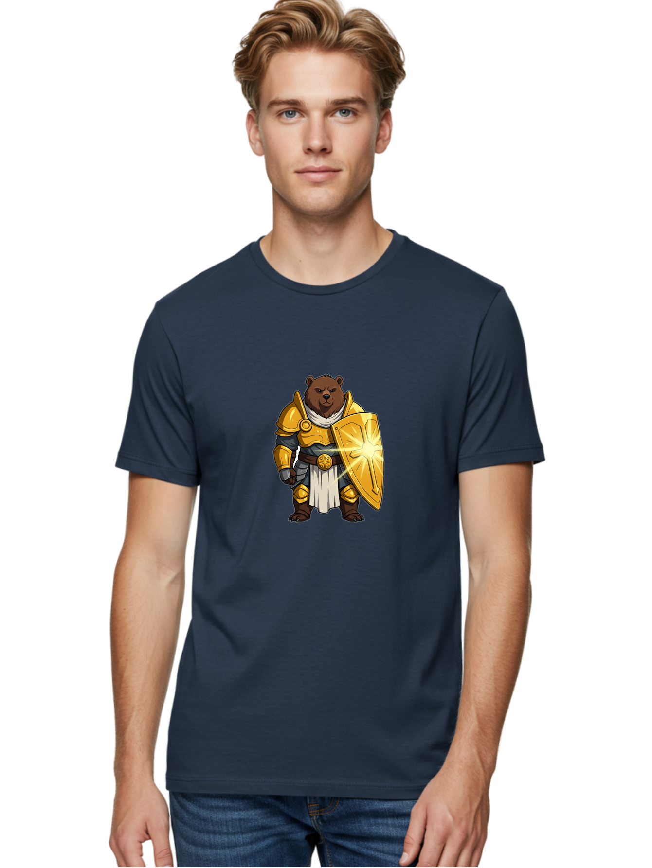 Knight-Bear-1 Men'S Graphic Tee, 100% Cotton, Comfortable Casual Summer Wear, Machine Washable, Vintage Camera, Old Camera, Antique Camera, Black Camera, Classic Photography, Photography Equipment, Nostalgic Device, Film Camera, Camera Art Baf165