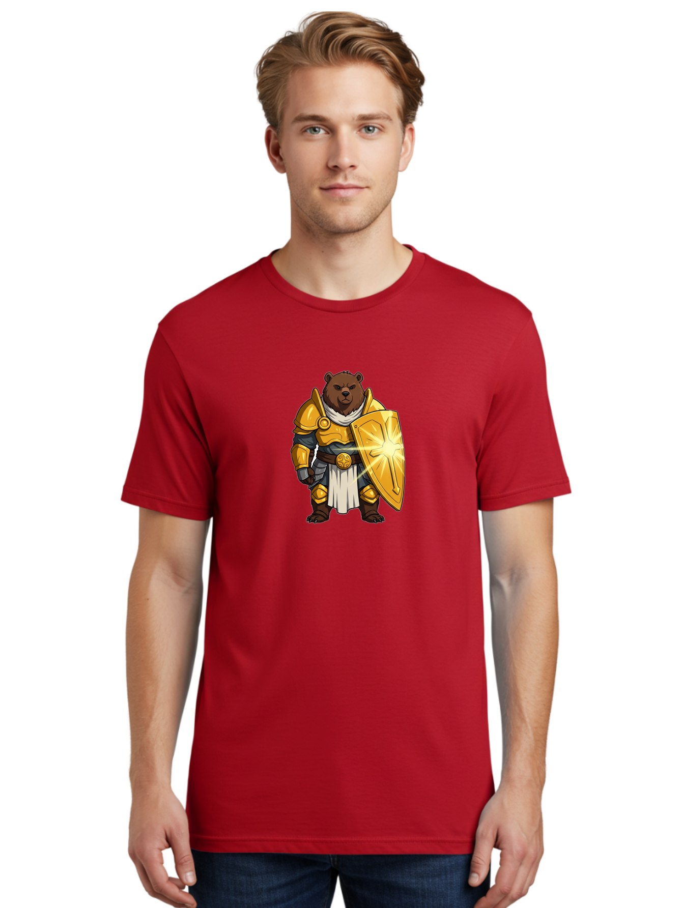 Knight-Bear-1 Men'S Graphic Tee, 100% Cotton, Comfortable Casual Summer Wear, Machine Washable, Vintage Camera, Old Camera, Antique Camera, Black Camera, Classic Photography, Photography Equipment, Nostalgic Device, Film Camera, Camera Art Baf165
