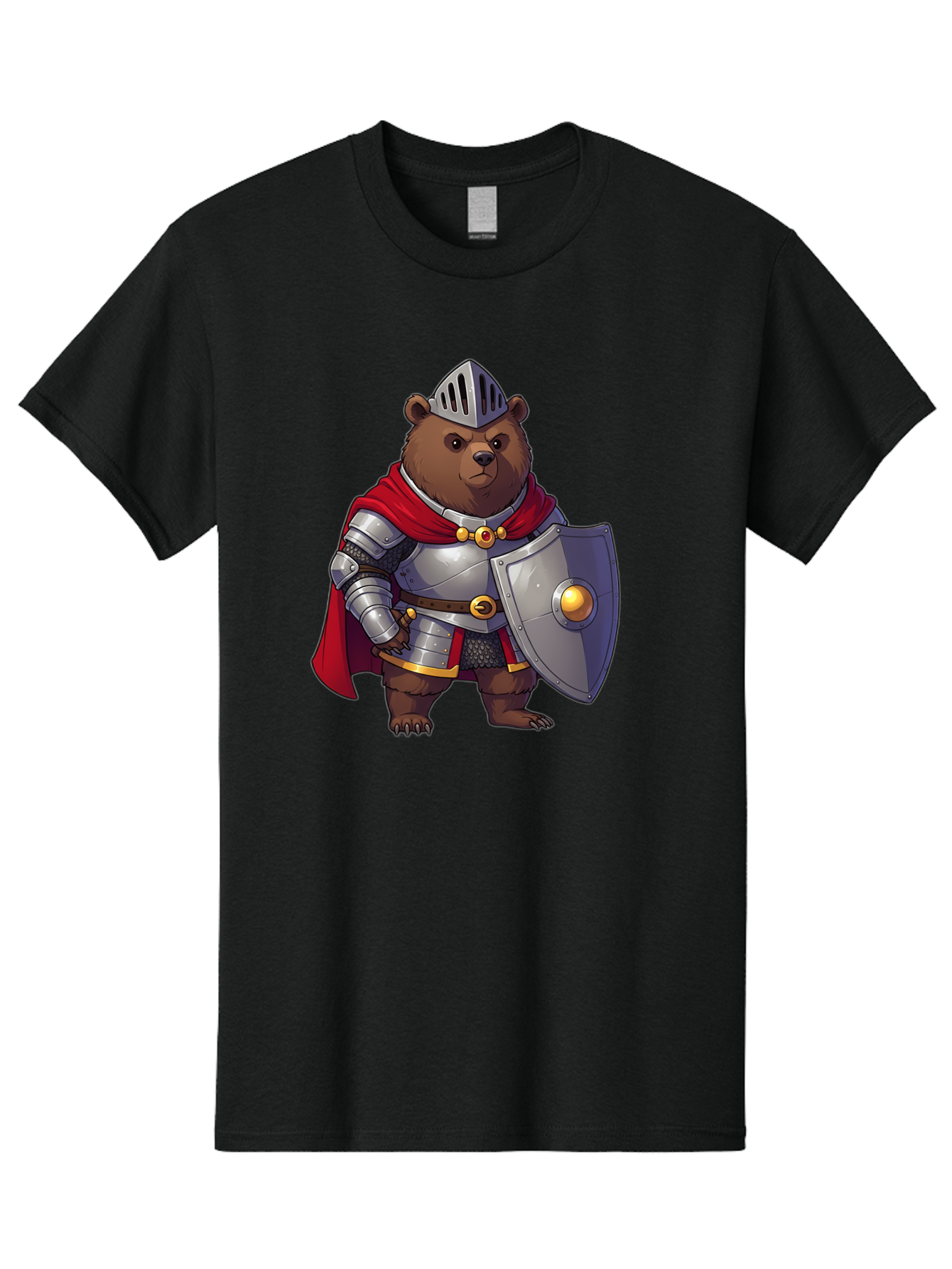 Knight-Bear-2 Men'S Graphic Tee, 100% Cotton, Comfortable Casual Summer Wear, Machine Washable, Vintage Camera, Old Camera, Antique Camera, Black Camera, Classic Photography, Photography Equipment, Nostalgic Device, Film Camera, Camera Art Baf166