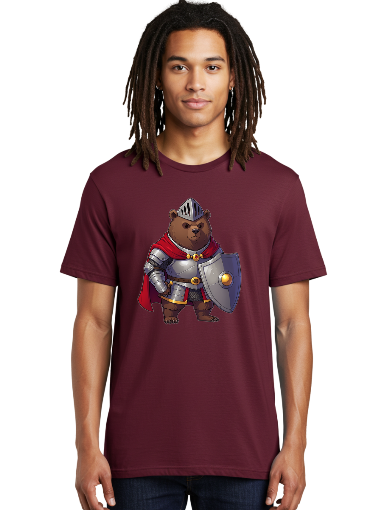 Knight-Bear-2 Men'S Graphic Tee, 100% Cotton, Comfortable Casual Summer Wear, Machine Washable, Vintage Camera, Old Camera, Antique Camera, Black Camera, Classic Photography, Photography Equipment, Nostalgic Device, Film Camera, Camera Art Baf166