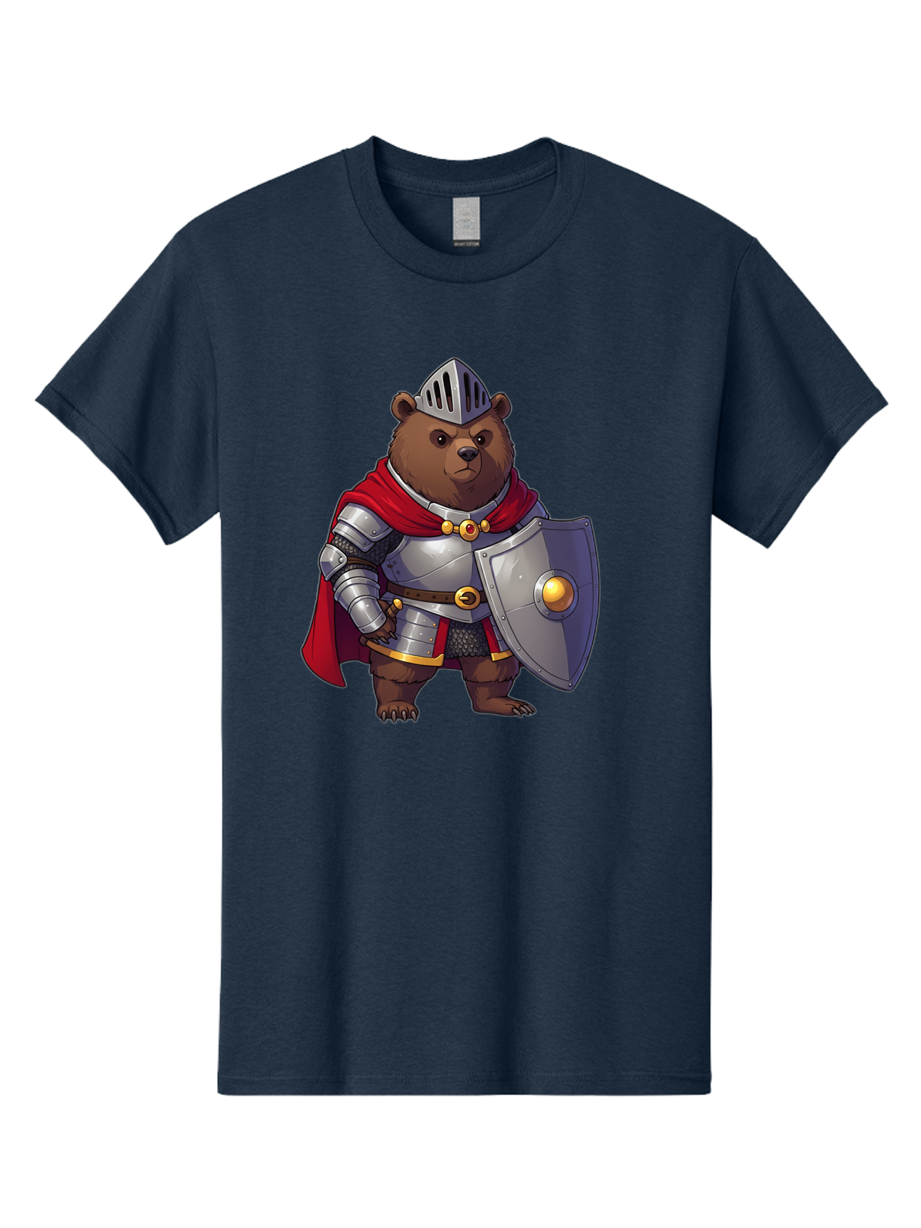 Knight-Bear-2 Men'S Graphic Tee, 100% Cotton, Comfortable Casual Summer Wear, Machine Washable, Vintage Camera, Old Camera, Antique Camera, Black Camera, Classic Photography, Photography Equipment, Nostalgic Device, Film Camera, Camera Art Baf166