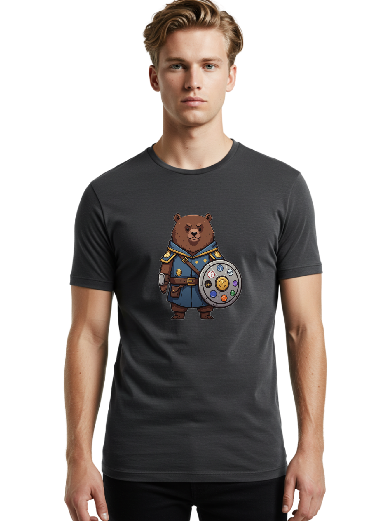 Knights-Bear Men'S Graphic Tee, 100% Cotton, Comfortable Casual Summer Wear, Machine Washable, Vintage Camera, Old Camera, Antique Camera, Black Camera, Classic Photography, Photography Equipment, Nostalgic Device, Film Camera, Camera Art Baf168