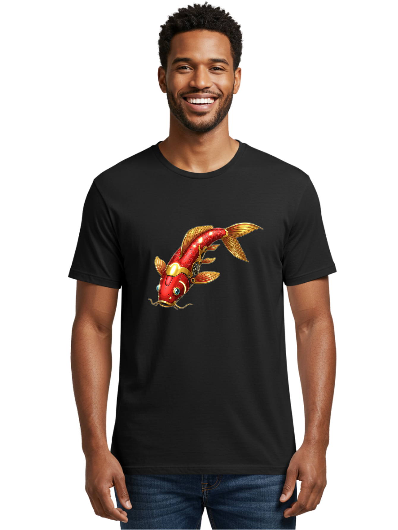 Koi-Fish-1 Men'S Graphic Tee, 100% Cotton, Comfortable Casual Summer Wear, Machine Washable, Vintage Camera, Old Camera, Antique Camera, Black Camera, Classic Photography, Photography Equipment, Nostalgic Device, Film Camera, Camera Art Baf169