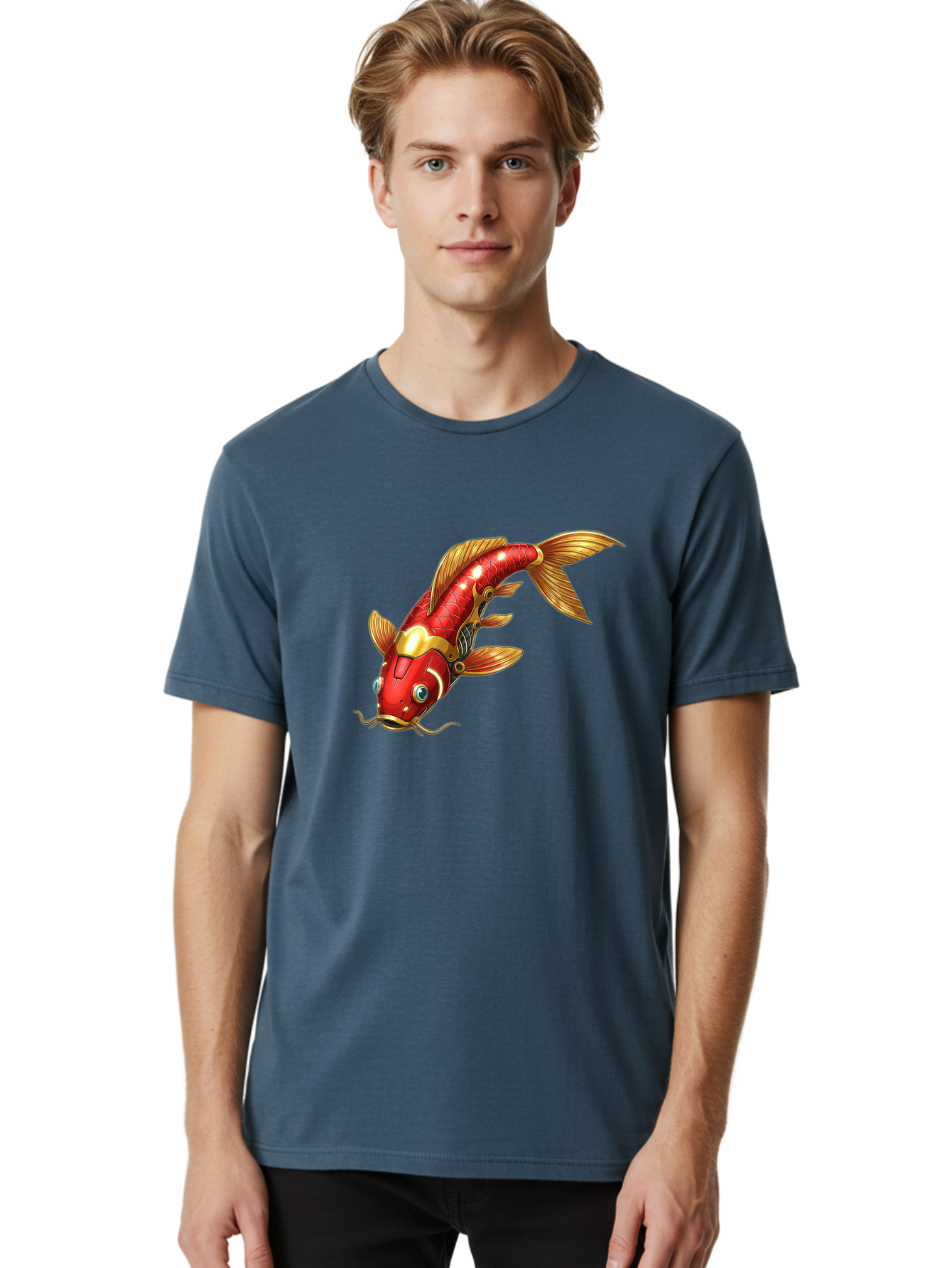 Koi-Fish-1 Men'S Graphic Tee, 100% Cotton, Comfortable Casual Summer Wear, Machine Washable, Vintage Camera, Old Camera, Antique Camera, Black Camera, Classic Photography, Photography Equipment, Nostalgic Device, Film Camera, Camera Art Baf169