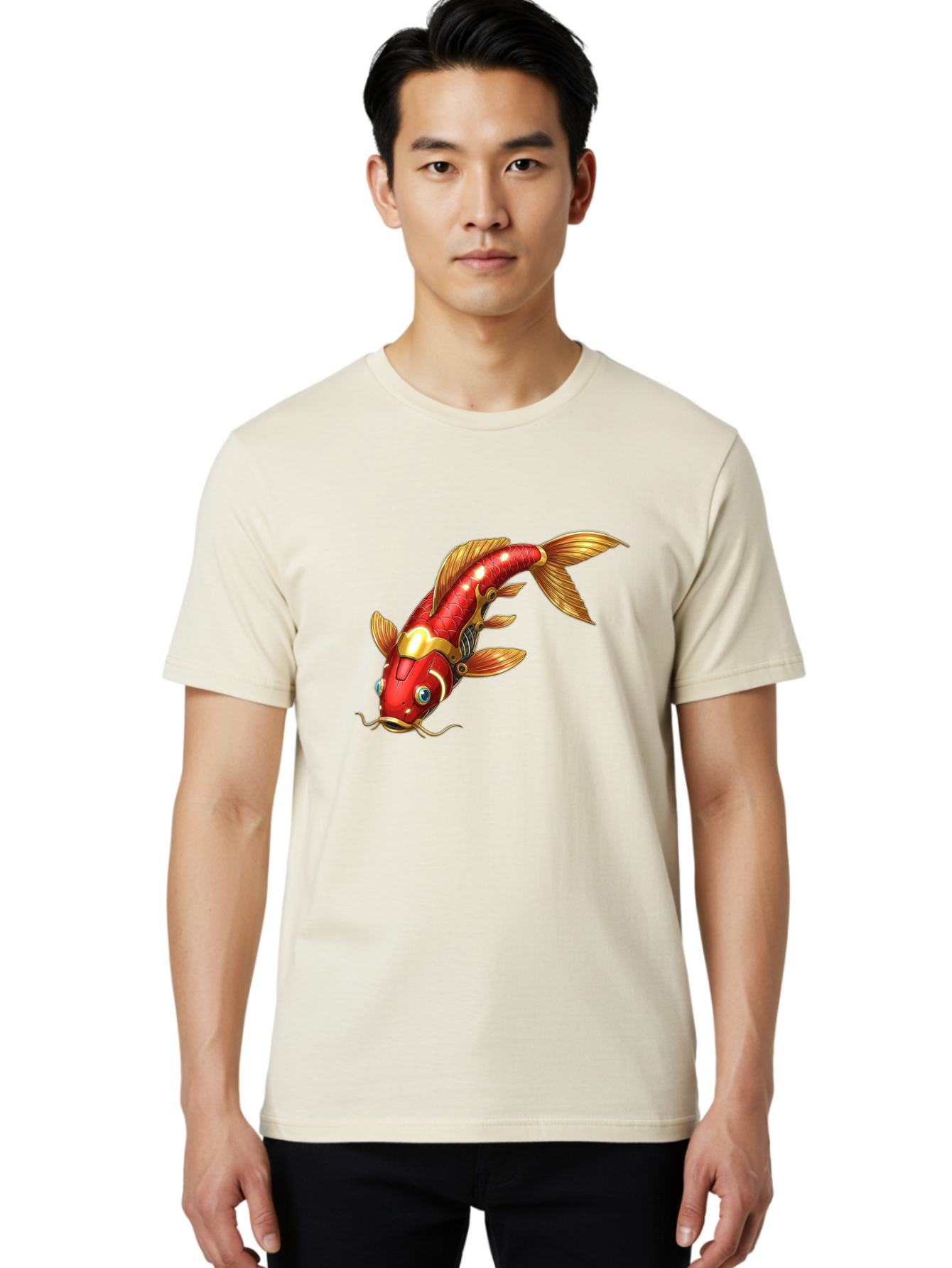 Koi-Fish-1 Men'S Graphic Tee, 100% Cotton, Comfortable Casual Summer Wear, Machine Washable, Vintage Camera, Old Camera, Antique Camera, Black Camera, Classic Photography, Photography Equipment, Nostalgic Device, Film Camera, Camera Art Baf169