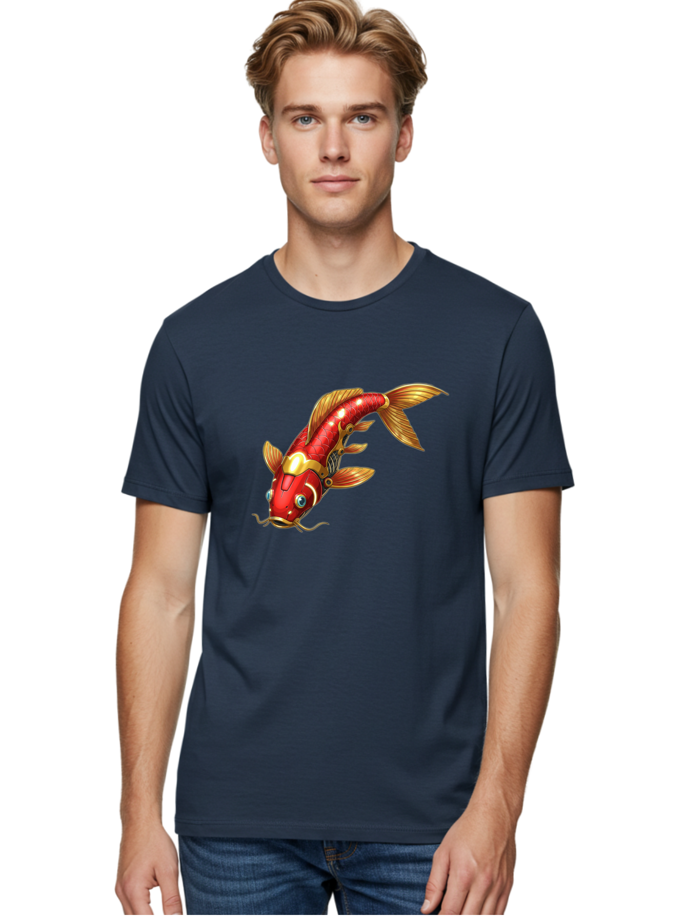 Koi-Fish-1 Men'S Graphic Tee, 100% Cotton, Comfortable Casual Summer Wear, Machine Washable, Vintage Camera, Old Camera, Antique Camera, Black Camera, Classic Photography, Photography Equipment, Nostalgic Device, Film Camera, Camera Art Baf169