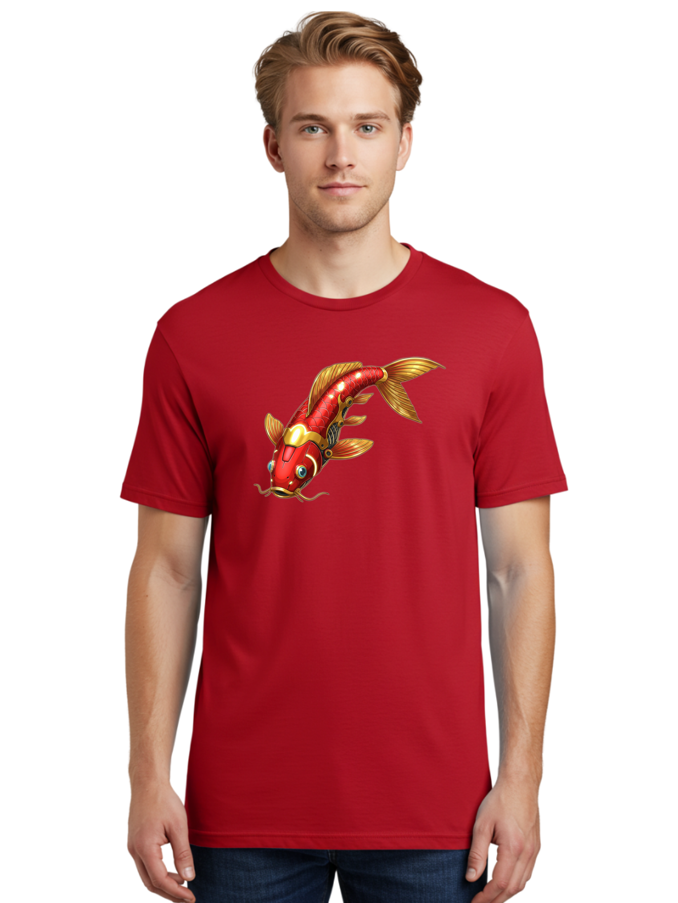 Koi-Fish-1 Men'S Graphic Tee, 100% Cotton, Comfortable Casual Summer Wear, Machine Washable, Vintage Camera, Old Camera, Antique Camera, Black Camera, Classic Photography, Photography Equipment, Nostalgic Device, Film Camera, Camera Art Baf169