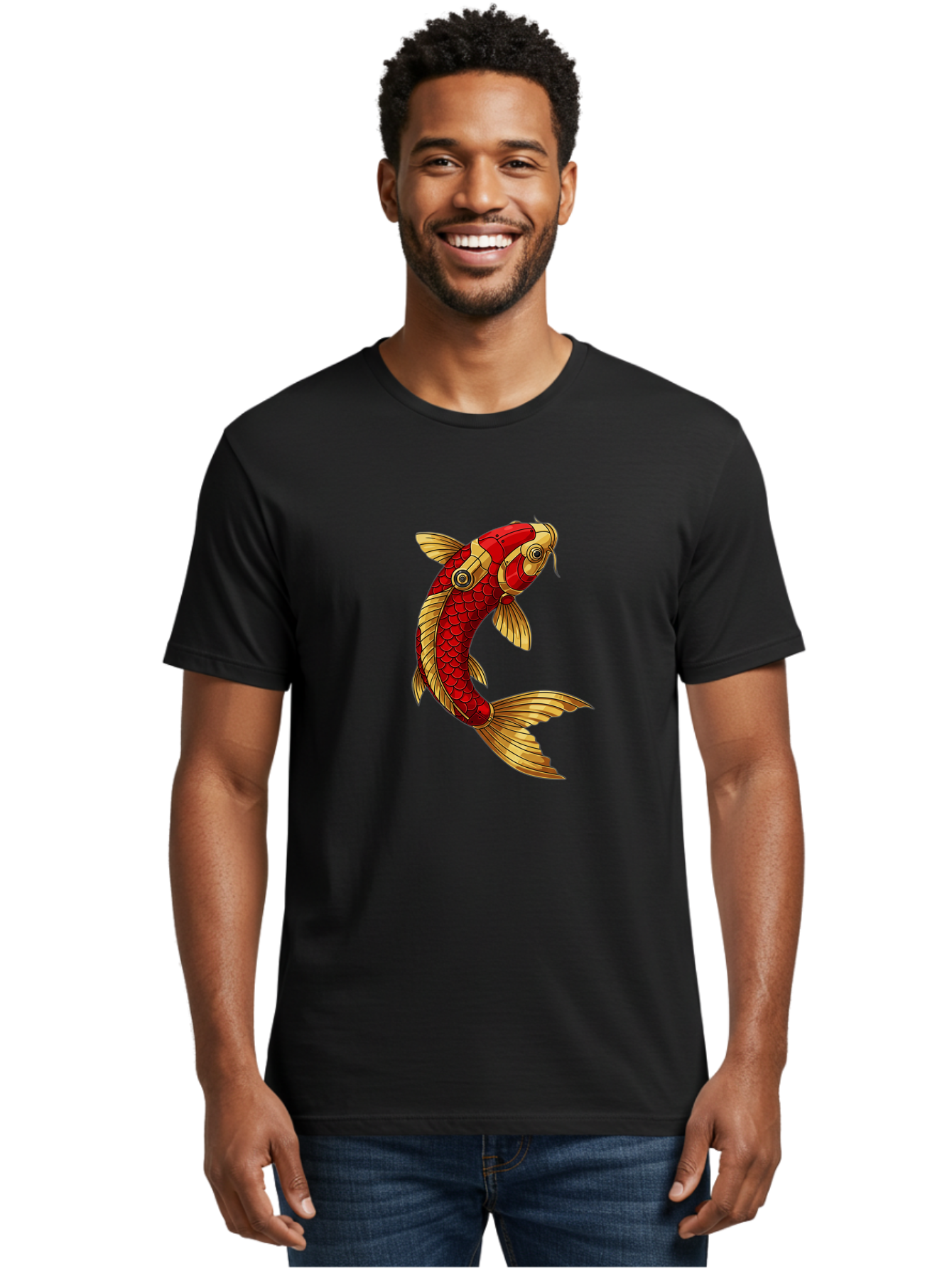 Koi-Fish-2 Men'S Graphic Tee, 100% Cotton, Comfortable Casual Summer Wear, Machine Washable, Vintage Camera, Old Camera, Antique Camera, Black Camera, Classic Photography, Photography Equipment, Nostalgic Device, Film Camera, Camera Art Baf170