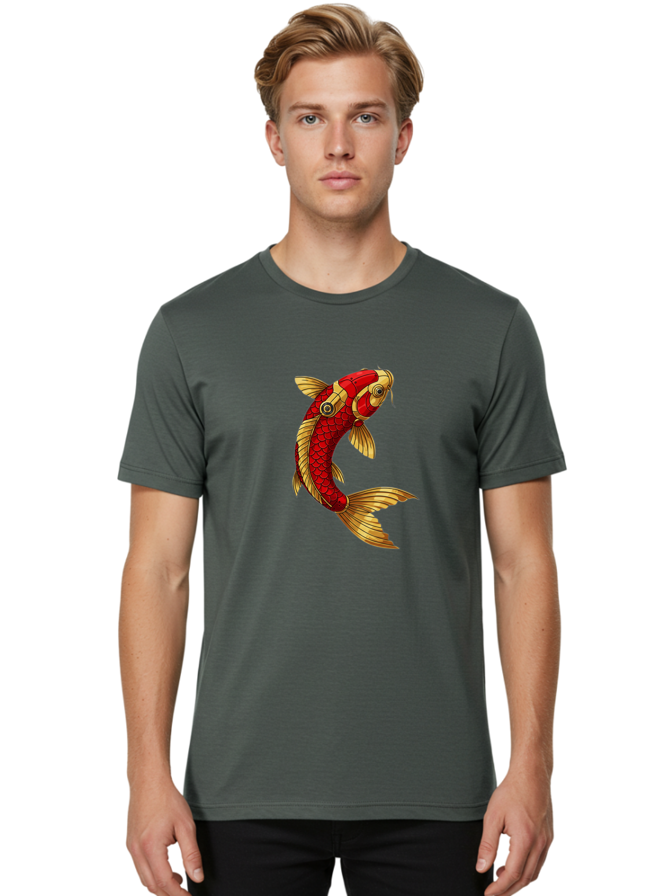 Koi-Fish-2 Men'S Graphic Tee, 100% Cotton, Comfortable Casual Summer Wear, Machine Washable, Vintage Camera, Old Camera, Antique Camera, Black Camera, Classic Photography, Photography Equipment, Nostalgic Device, Film Camera, Camera Art Baf170