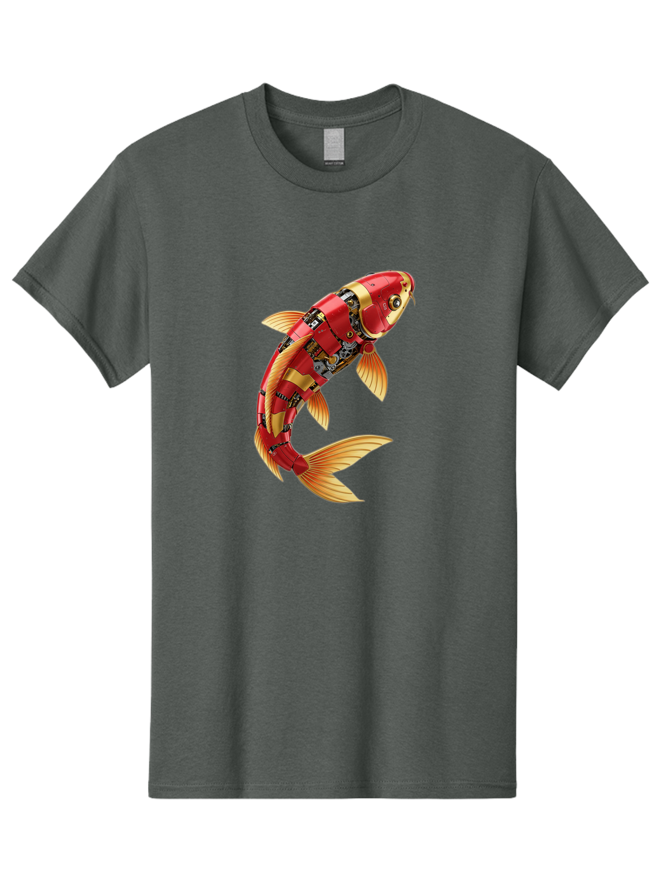 Koi-Fish-Robot-1 Men'S Graphic Tee, 100% Cotton, Comfortable Casual Summer Wear, Machine Washable, Vintage Camera, Old Camera, Antique Camera, Black Camera, Classic Photography, Photography Equipment, Nostalgic Device, Film Camera, Camera Art Baf171
