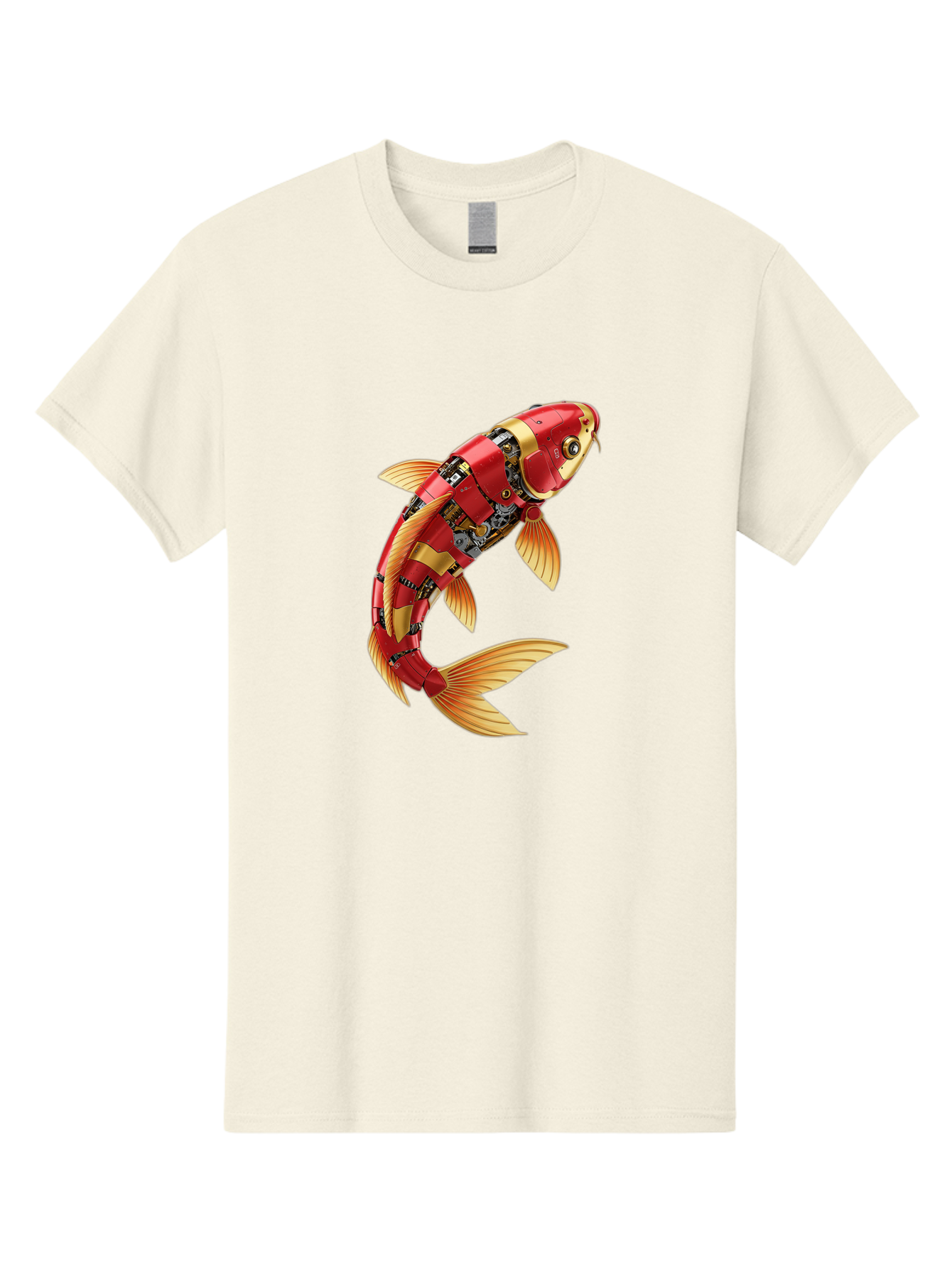 Koi-Fish-Robot-1 Men'S Graphic Tee, 100% Cotton, Comfortable Casual Summer Wear, Machine Washable, Vintage Camera, Old Camera, Antique Camera, Black Camera, Classic Photography, Photography Equipment, Nostalgic Device, Film Camera, Camera Art Baf171
