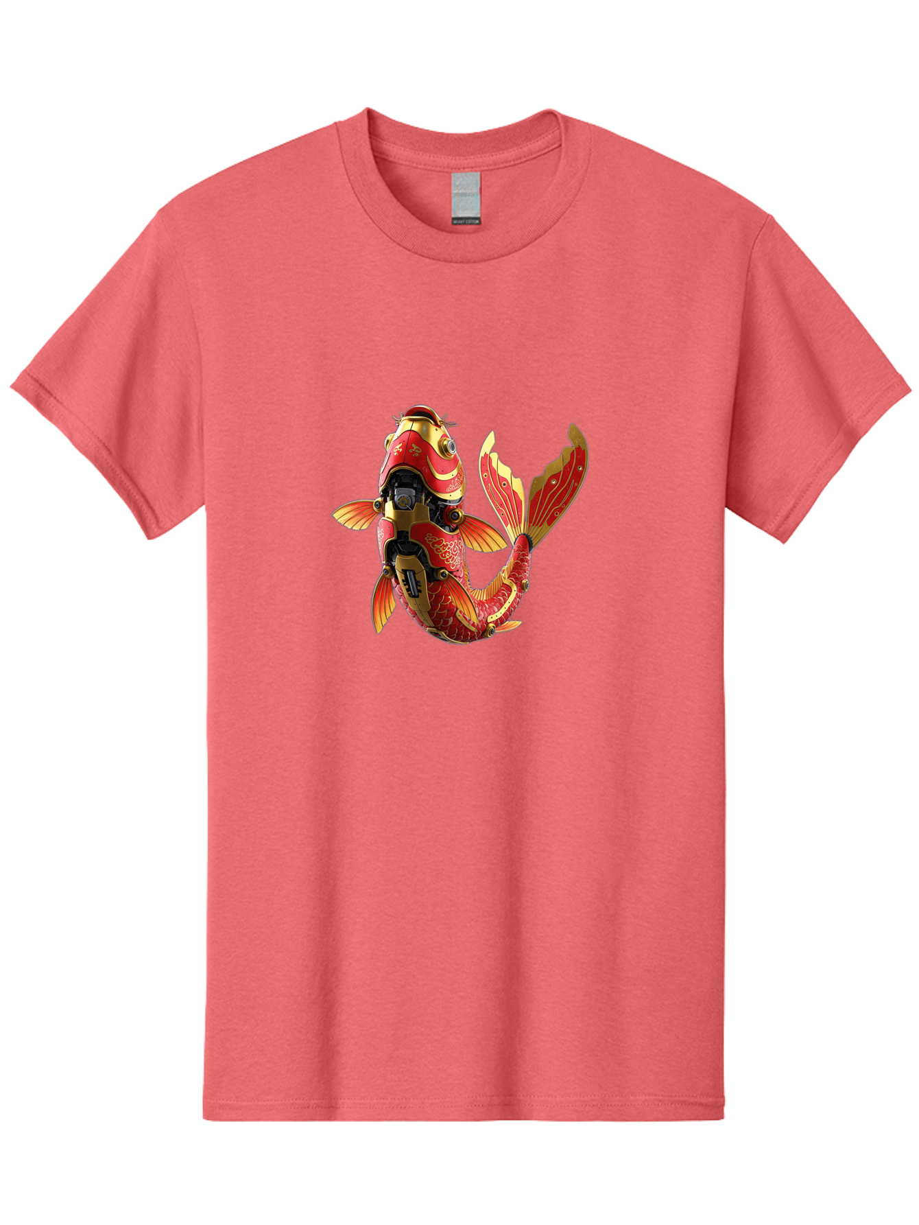 Koi-Fish-Robot-2 Men'S Graphic Tee, 100% Cotton, Comfortable Casual Summer Wear, Machine Washable, Vintage Camera, Old Camera, Antique Camera, Black Camera, Classic Photography, Photography Equipment, Nostalgic Device, Film Camera, Camera Art Baf172