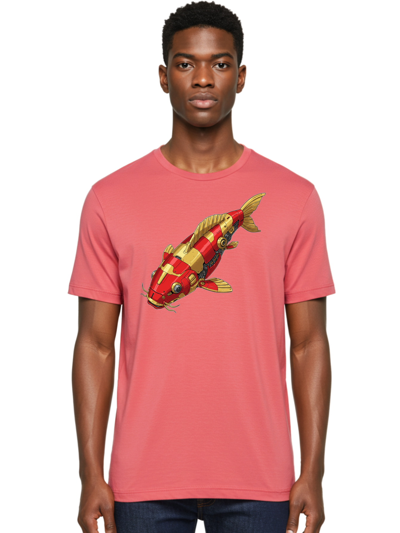 Koi-Fish-Robot Men'S Graphic Tee, 100% Cotton, Comfortable Casual Summer Wear, Machine Washable, Vintage Camera, Old Camera, Antique Camera, Black Camera, Classic Photography, Photography Equipment, Nostalgic Device, Film Camera, Camera Art Baf173
