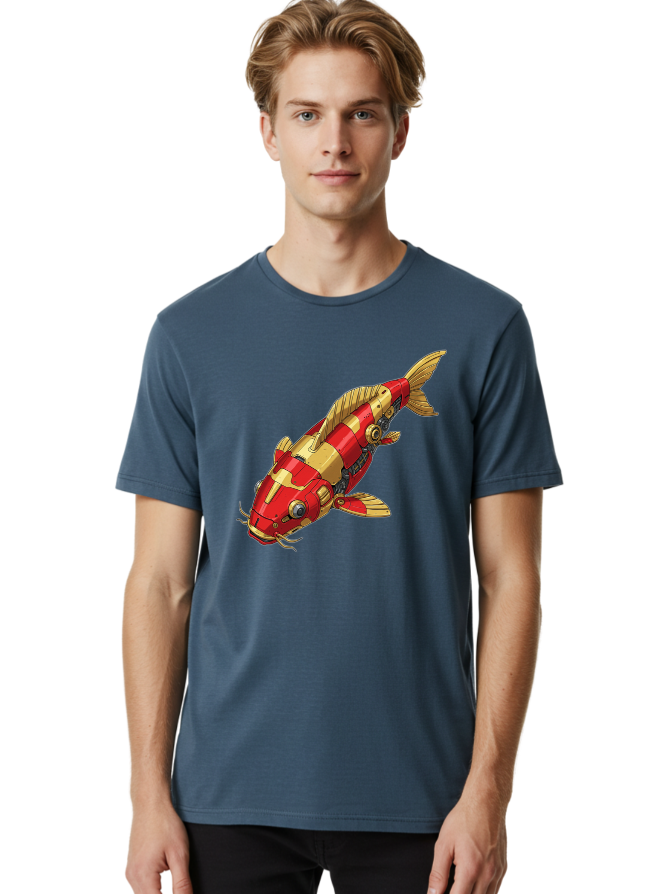Koi-Fish-Robot Men'S Graphic Tee, 100% Cotton, Comfortable Casual Summer Wear, Machine Washable, Vintage Camera, Old Camera, Antique Camera, Black Camera, Classic Photography, Photography Equipment, Nostalgic Device, Film Camera, Camera Art Baf173