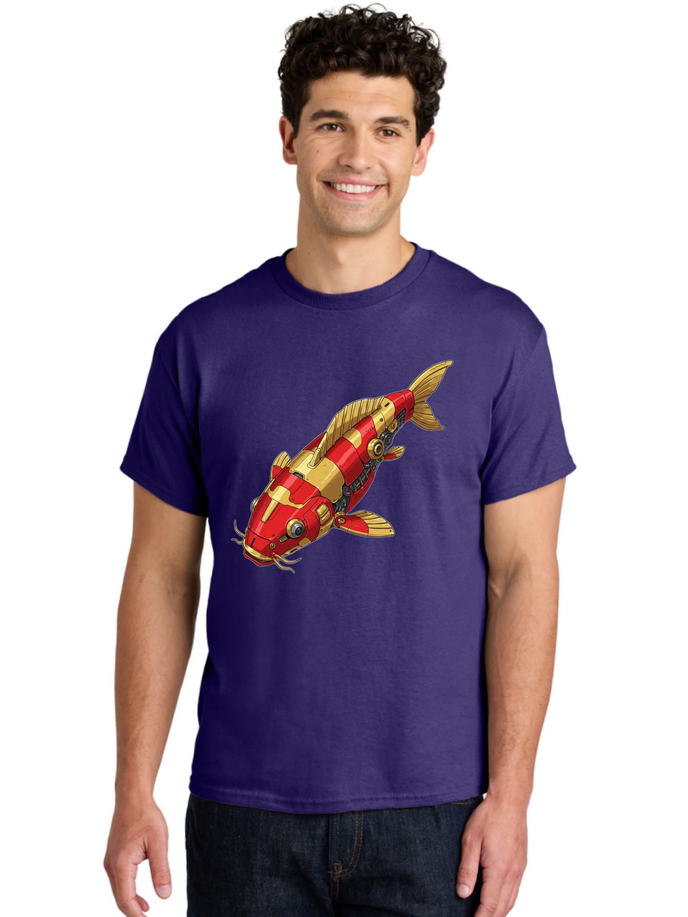 Koi-Fish-Robot Men'S Graphic Tee, 100% Cotton, Comfortable Casual Summer Wear, Machine Washable, Vintage Camera, Old Camera, Antique Camera, Black Camera, Classic Photography, Photography Equipment, Nostalgic Device, Film Camera, Camera Art Baf173