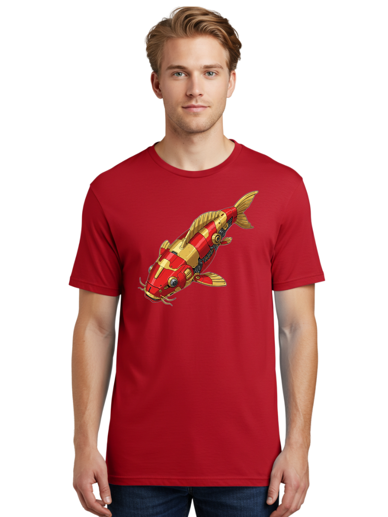 Koi-Fish-Robot Men'S Graphic Tee, 100% Cotton, Comfortable Casual Summer Wear, Machine Washable, Vintage Camera, Old Camera, Antique Camera, Black Camera, Classic Photography, Photography Equipment, Nostalgic Device, Film Camera, Camera Art Baf173