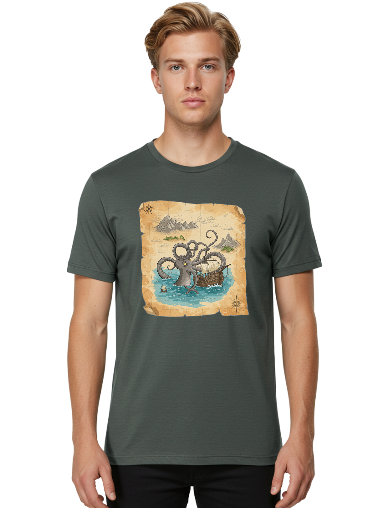 Kraken-Attack Men'S Graphic Tee, 100% Cotton, Comfortable Casual Summer Wear, Machine Washable, Vintage Camera, Old Camera, Antique Camera, Black Camera, Classic Photography, Photography Equipment, Nostalgic Device, Film Camera, Camera Art Baf175