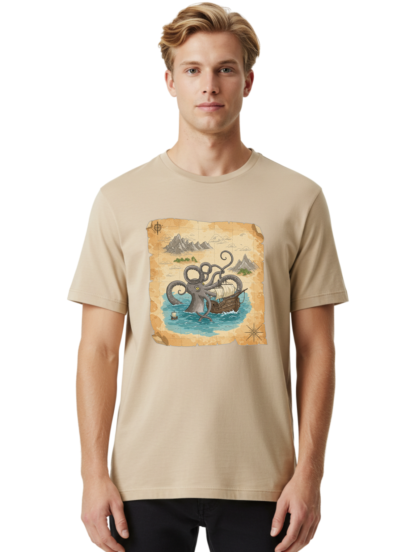 Kraken-Attack Men'S Graphic Tee, 100% Cotton, Comfortable Casual Summer Wear, Machine Washable, Vintage Camera, Old Camera, Antique Camera, Black Camera, Classic Photography, Photography Equipment, Nostalgic Device, Film Camera, Camera Art Baf175