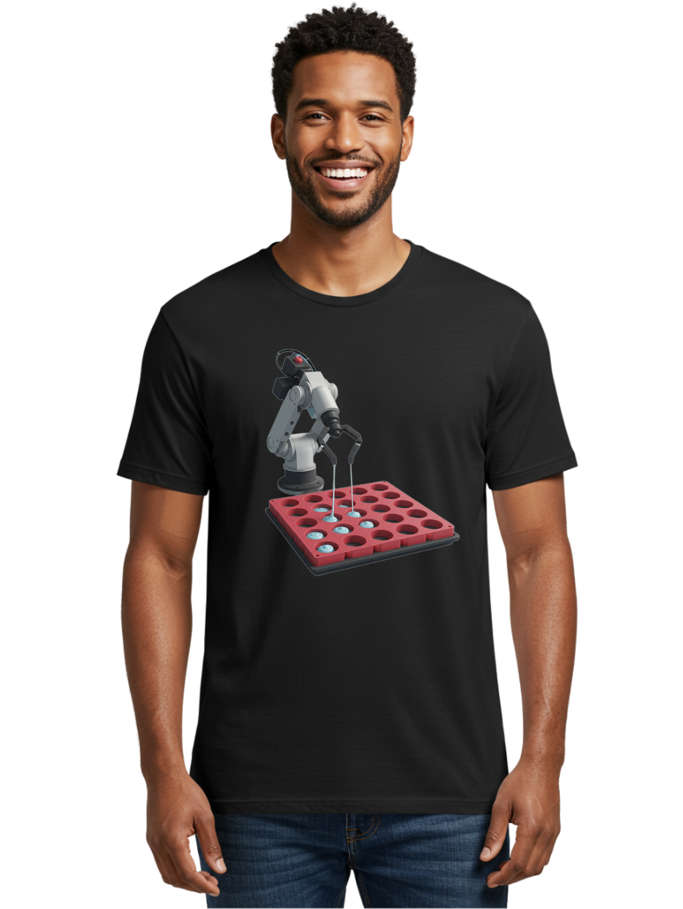 Laboratory-Robot-Arm Men'S Graphic Tee, 100% Cotton, Comfortable Casual Summer Wear, Machine Washable, Vintage Camera, Old Camera, Antique Camera, Black Camera, Classic Photography, Photography Equipment, Nostalgic Device, Film Camera, Baf180