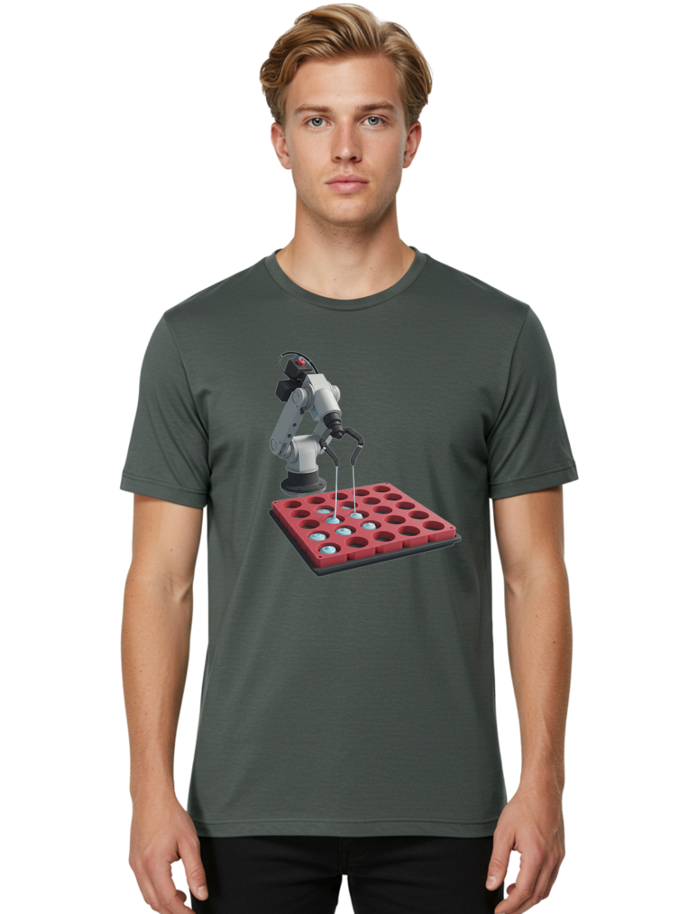 Laboratory-Robot-Arm Men'S Graphic Tee, 100% Cotton, Comfortable Casual Summer Wear, Machine Washable, Vintage Camera, Old Camera, Antique Camera, Black Camera, Classic Photography, Photography Equipment, Nostalgic Device, Film Camera, Baf180