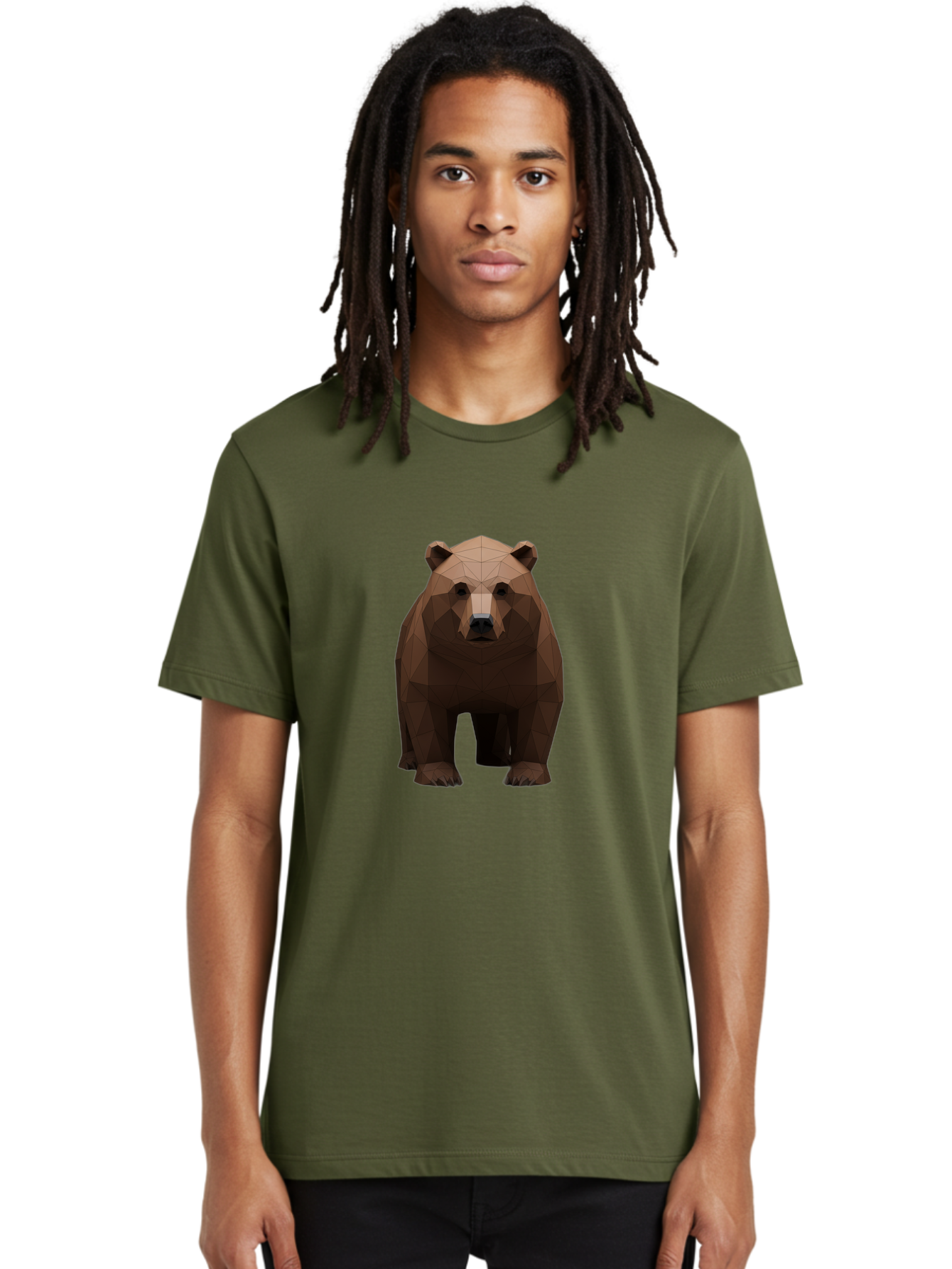 Low-Poly-Bear-1 Men'S Graphic Tee, 100% Cotton, Comfortable Casual Summer Wear, Machine Washable, Vintage Camera, Old Camera, Antique Camera, Black Camera, Classic Photography, Photography Equipment, Nostalgic Device, Film Camera, Camera Art Baf184