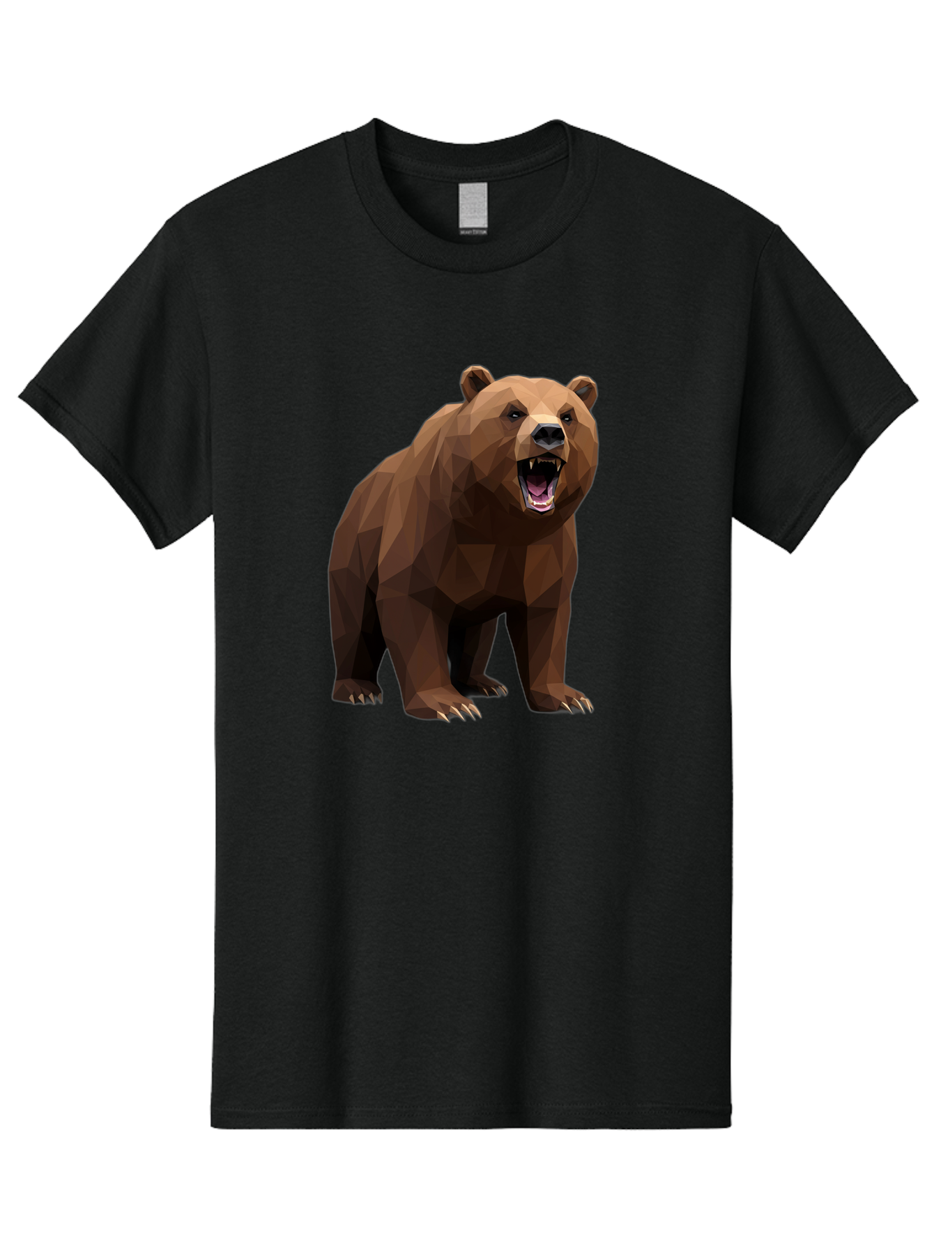 Low-Poly-Bear-2 Men'S Graphic Tee, 100% Cotton, Comfortable Casual Summer Wear, Machine Washable, Vintage Camera, Old Camera, Antique Camera, Black Camera, Classic Photography, Photography Equipment, Nostalgic Device, Film Camera, Camera Art Baf185