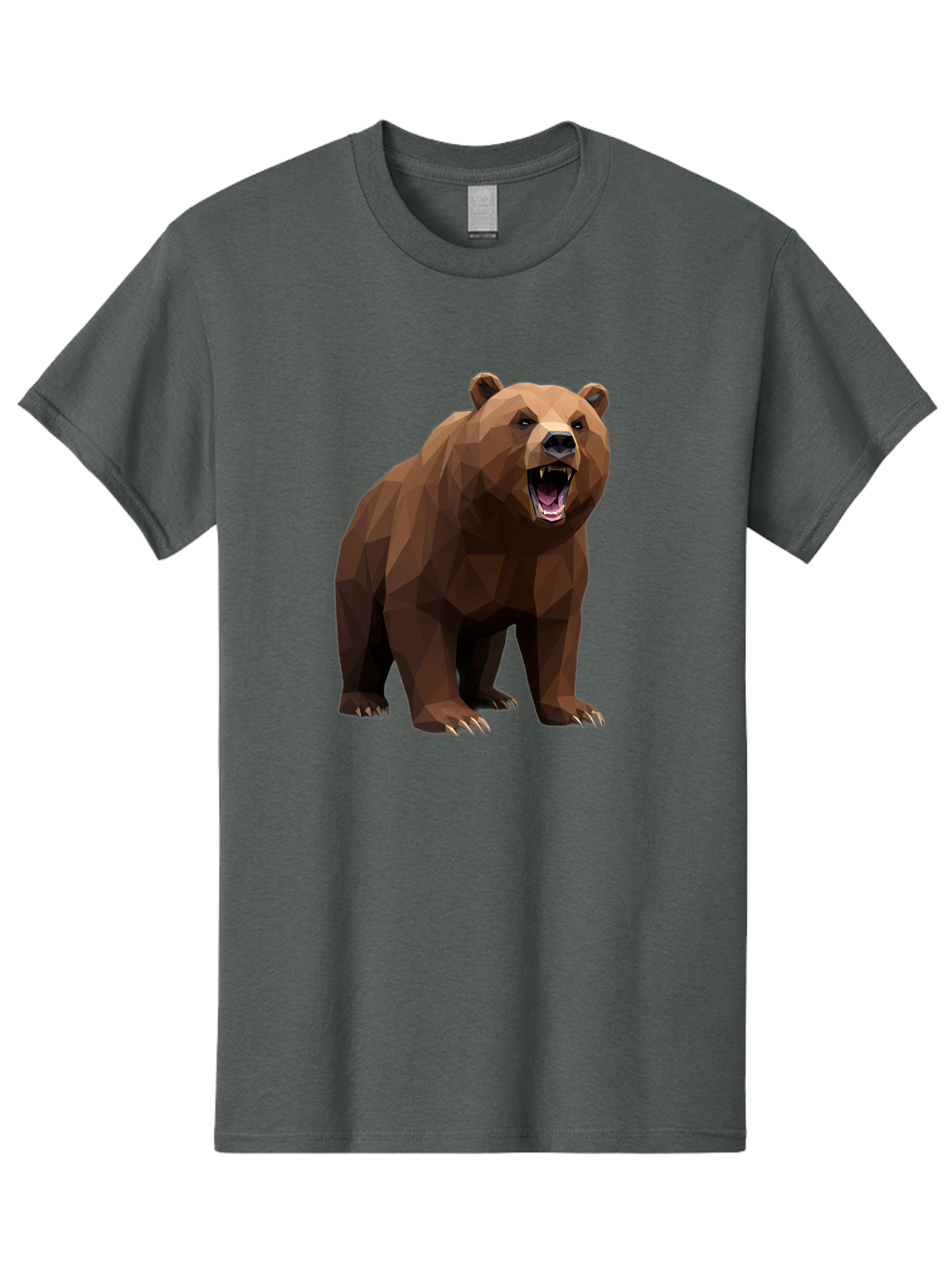 Low-Poly-Bear-2 Men'S Graphic Tee, 100% Cotton, Comfortable Casual Summer Wear, Machine Washable, Vintage Camera, Old Camera, Antique Camera, Black Camera, Classic Photography, Photography Equipment, Nostalgic Device, Film Camera, Camera Art Baf185