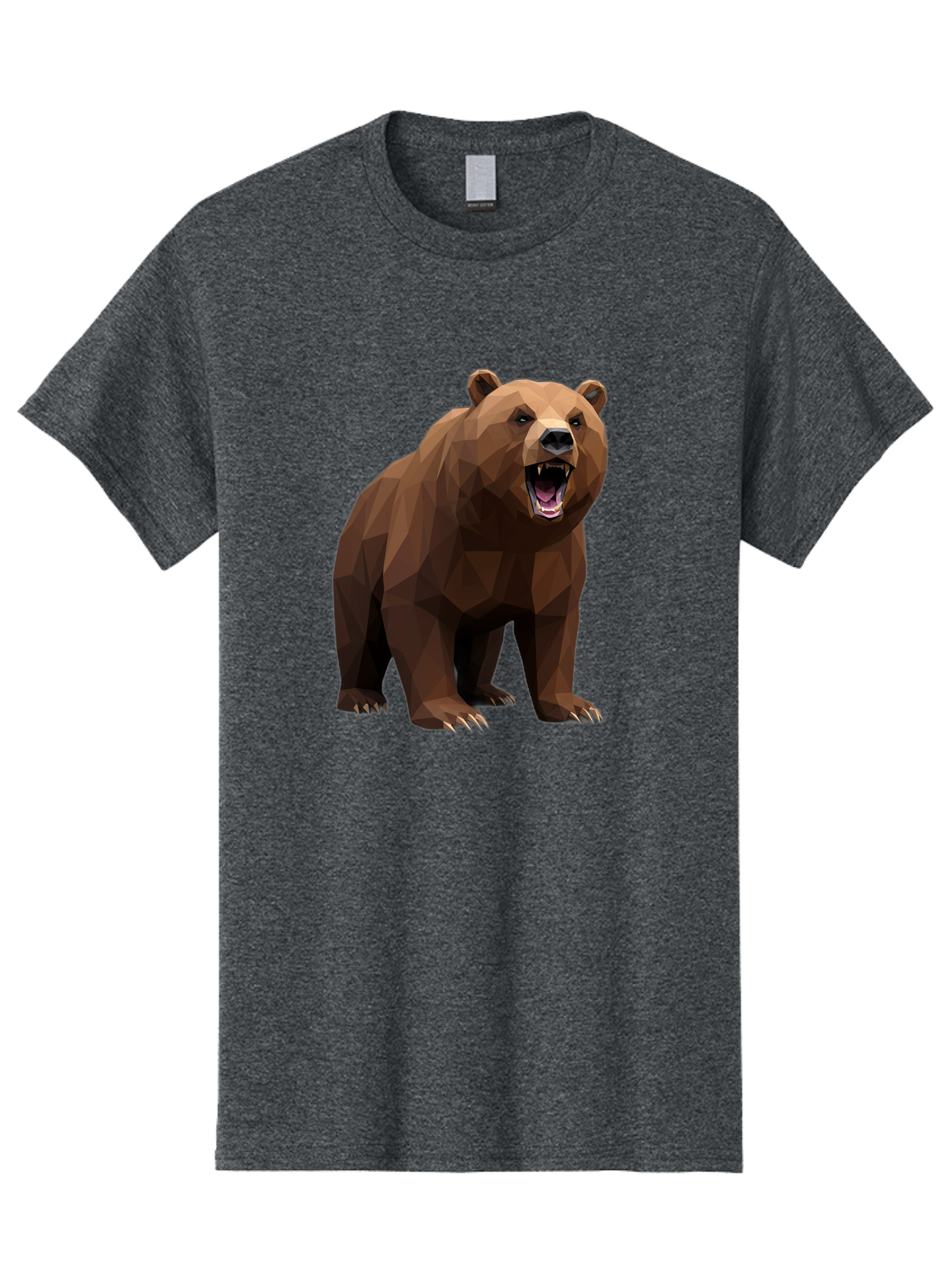 Low-Poly-Bear-2 Men'S Graphic Tee, 100% Cotton, Comfortable Casual Summer Wear, Machine Washable, Vintage Camera, Old Camera, Antique Camera, Black Camera, Classic Photography, Photography Equipment, Nostalgic Device, Film Camera, Camera Art Baf185