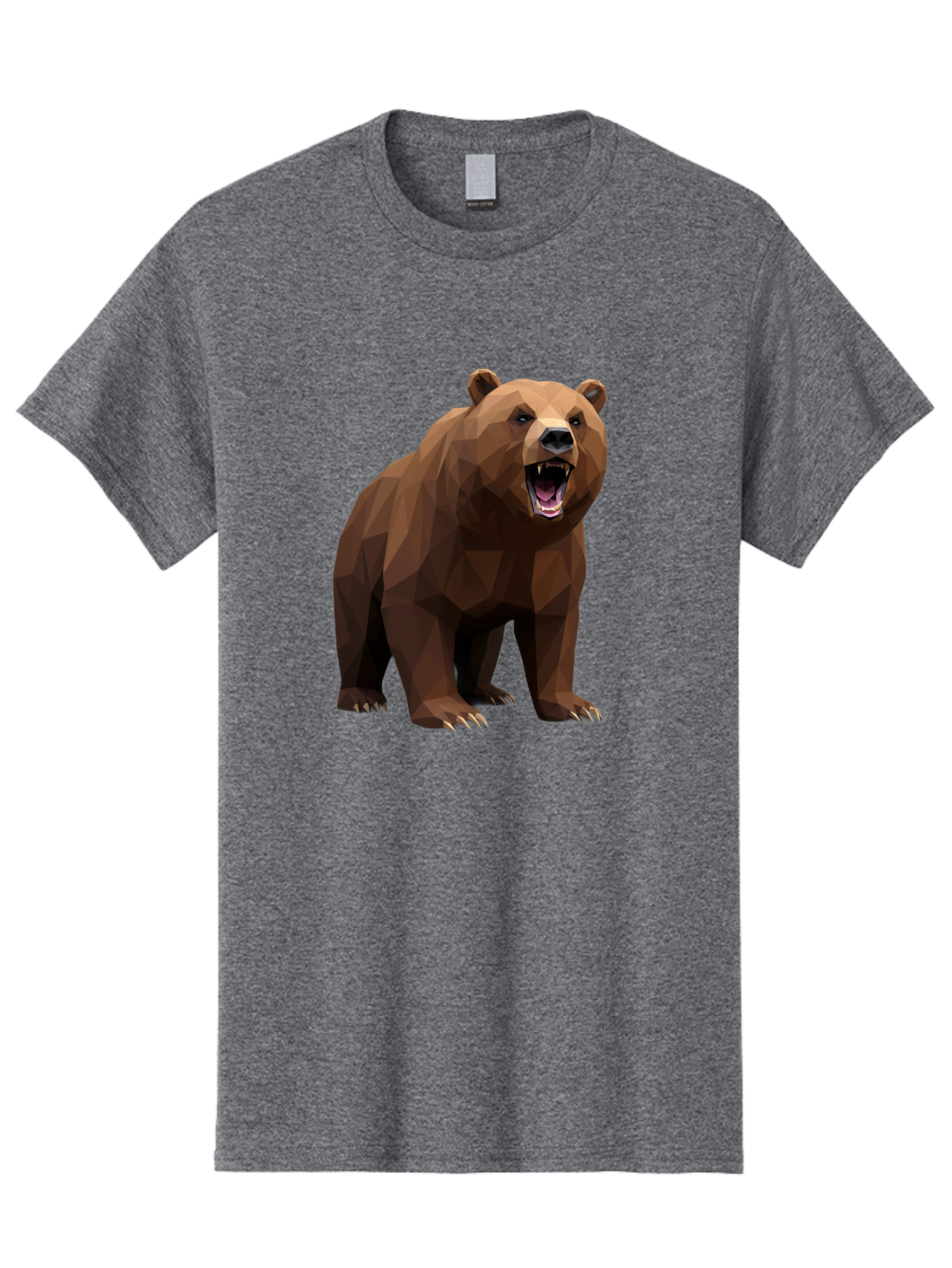 Low-Poly-Bear-2 Men'S Graphic Tee, 100% Cotton, Comfortable Casual Summer Wear, Machine Washable, Vintage Camera, Old Camera, Antique Camera, Black Camera, Classic Photography, Photography Equipment, Nostalgic Device, Film Camera, Camera Art Baf185