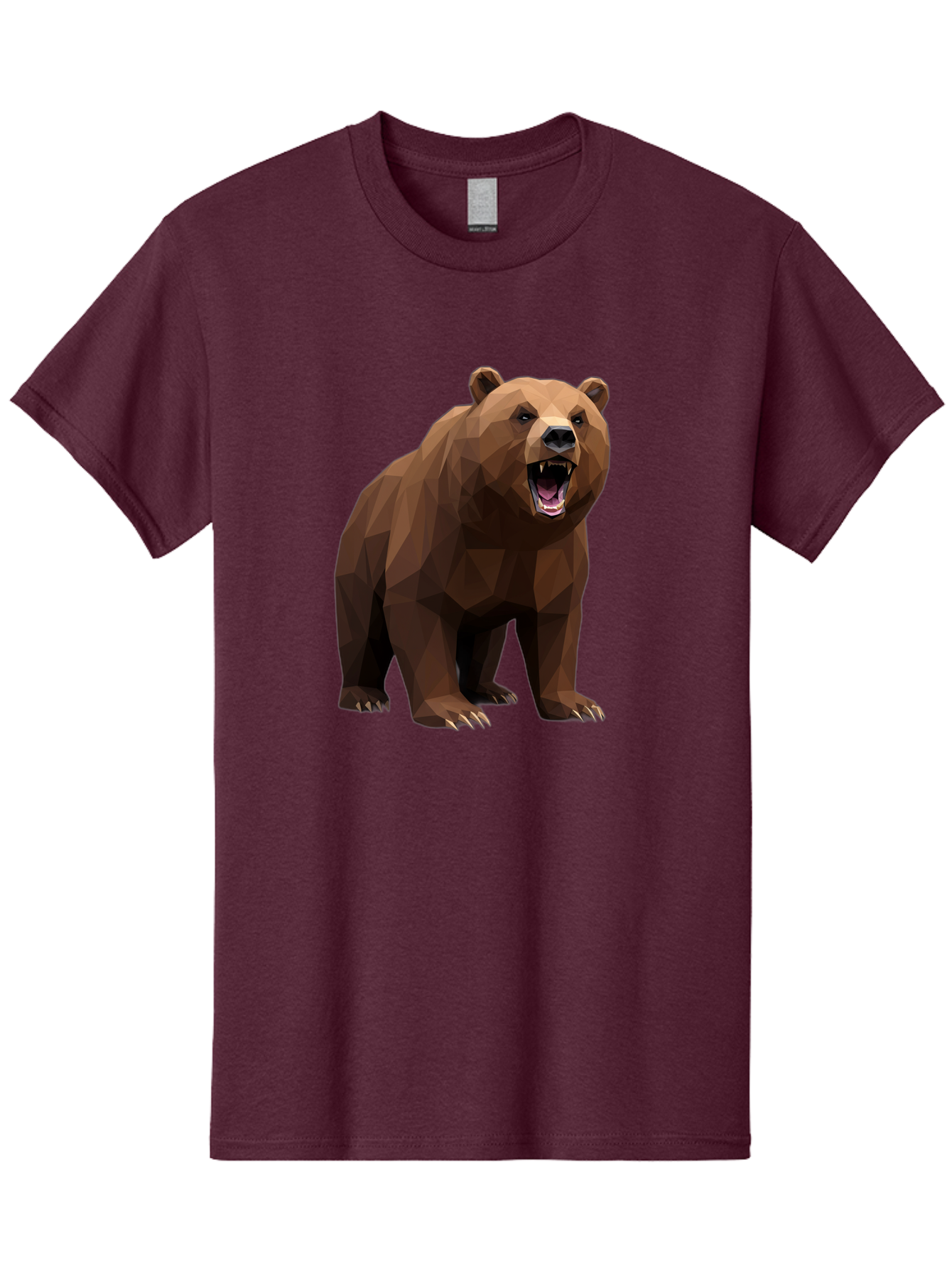 Low-Poly-Bear-2 Men'S Graphic Tee, 100% Cotton, Comfortable Casual Summer Wear, Machine Washable, Vintage Camera, Old Camera, Antique Camera, Black Camera, Classic Photography, Photography Equipment, Nostalgic Device, Film Camera, Camera Art Baf185