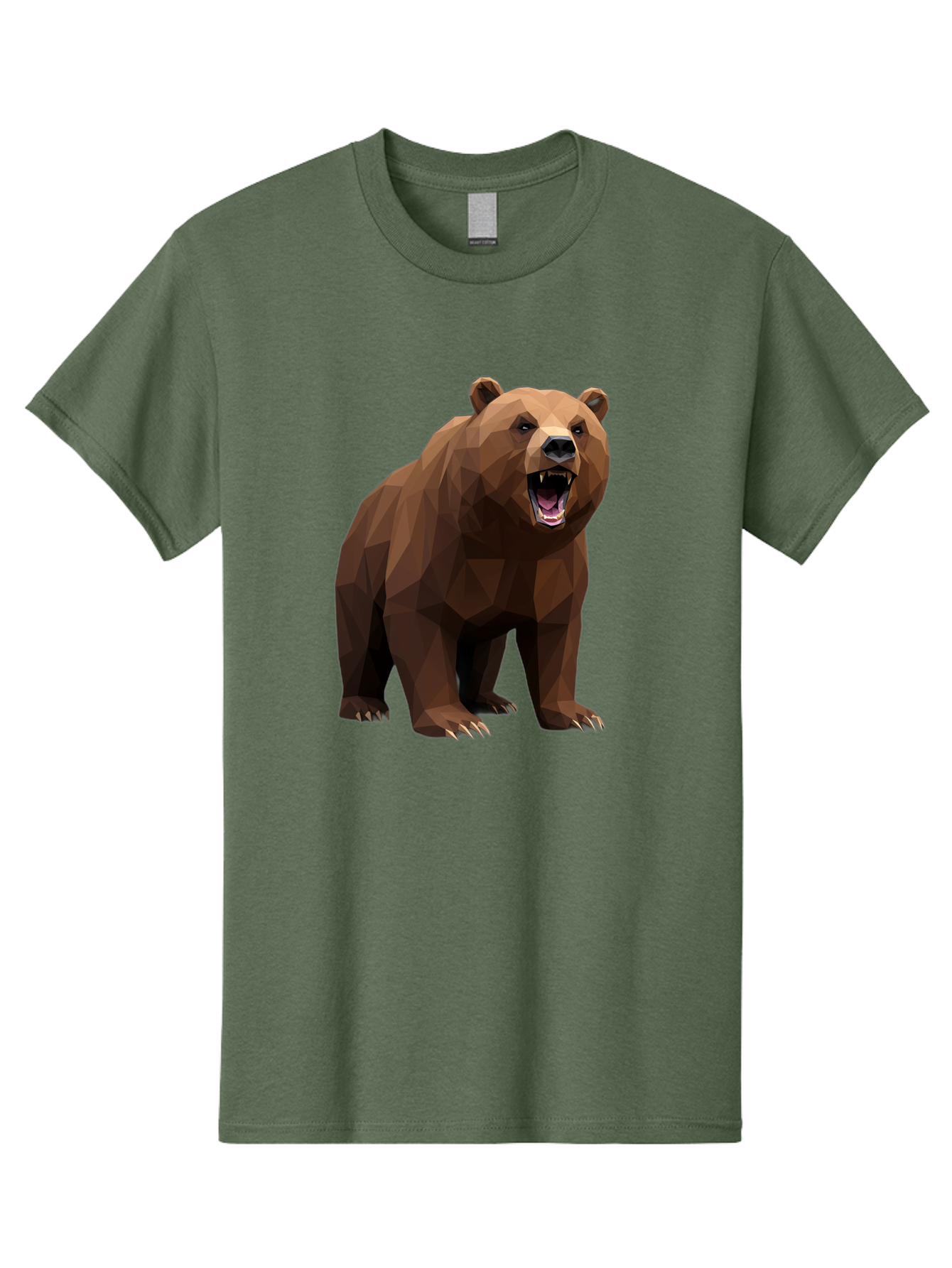 Low-Poly-Bear-2 Men'S Graphic Tee, 100% Cotton, Comfortable Casual Summer Wear, Machine Washable, Vintage Camera, Old Camera, Antique Camera, Black Camera, Classic Photography, Photography Equipment, Nostalgic Device, Film Camera, Camera Art Baf185