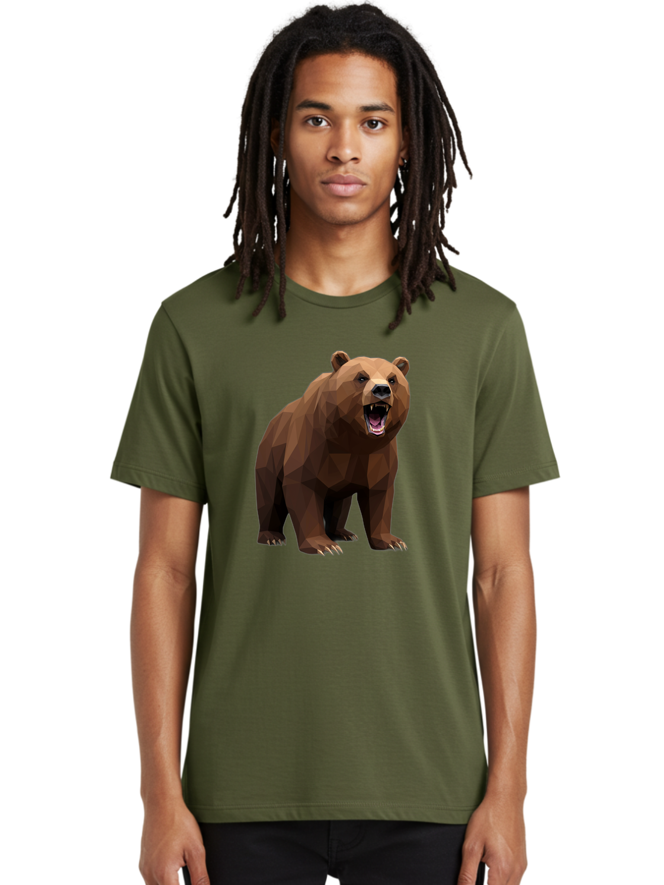 Low-Poly-Bear-2 Men'S Graphic Tee, 100% Cotton, Comfortable Casual Summer Wear, Machine Washable, Vintage Camera, Old Camera, Antique Camera, Black Camera, Classic Photography, Photography Equipment, Nostalgic Device, Film Camera, Camera Art Baf185
