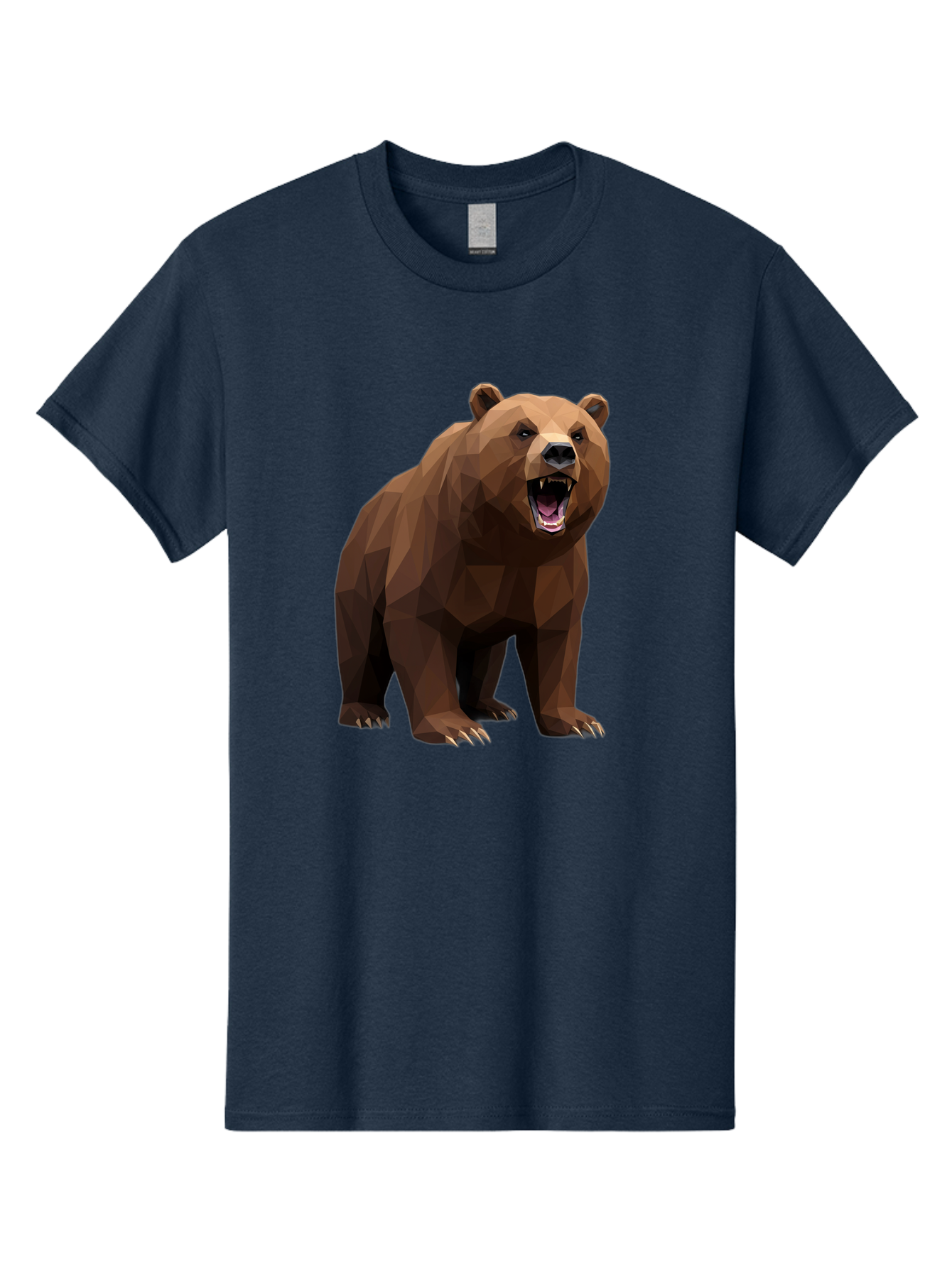 Low-Poly-Bear-2 Men'S Graphic Tee, 100% Cotton, Comfortable Casual Summer Wear, Machine Washable, Vintage Camera, Old Camera, Antique Camera, Black Camera, Classic Photography, Photography Equipment, Nostalgic Device, Film Camera, Camera Art Baf185